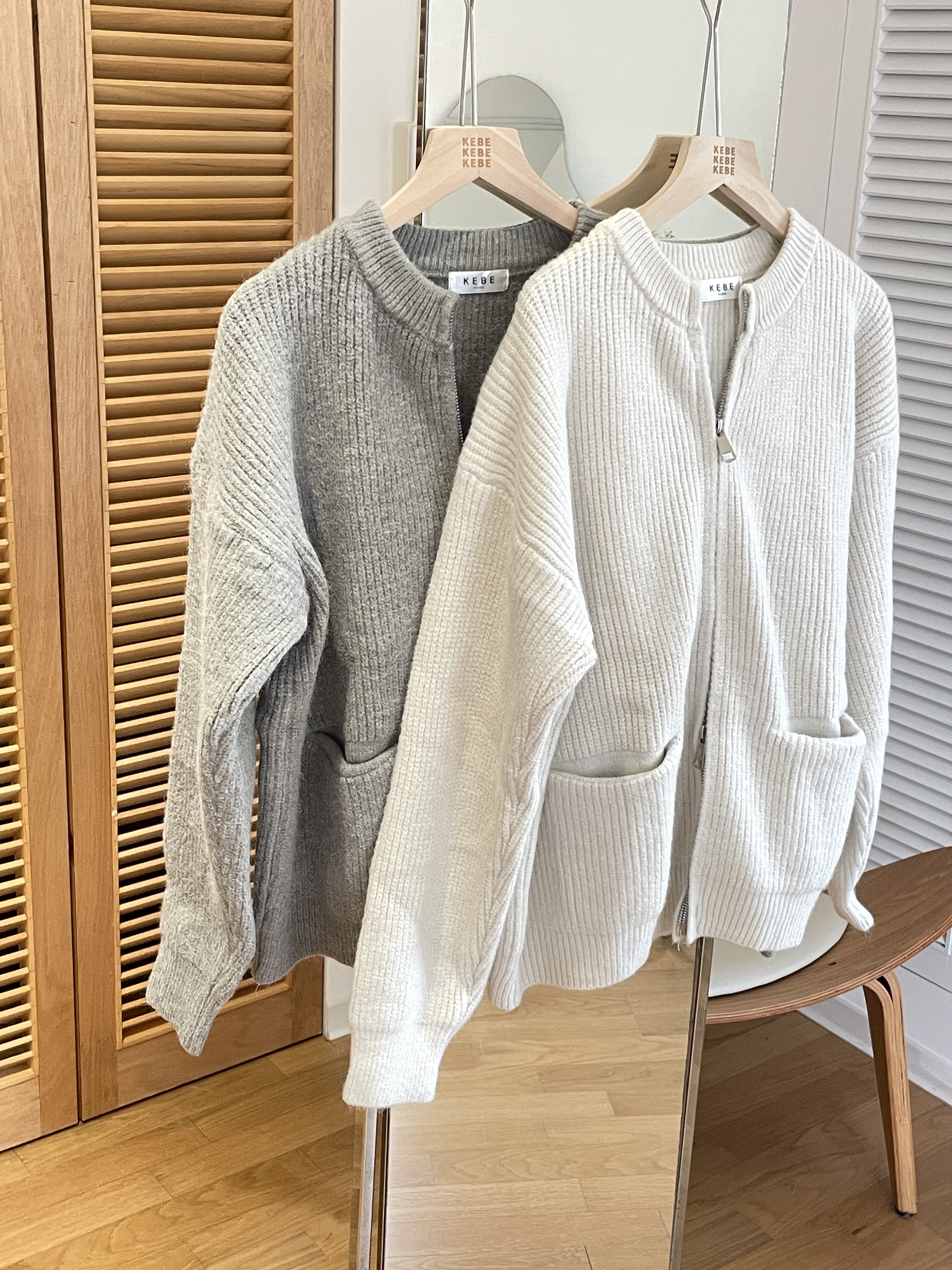 雙拉鍊口袋外套