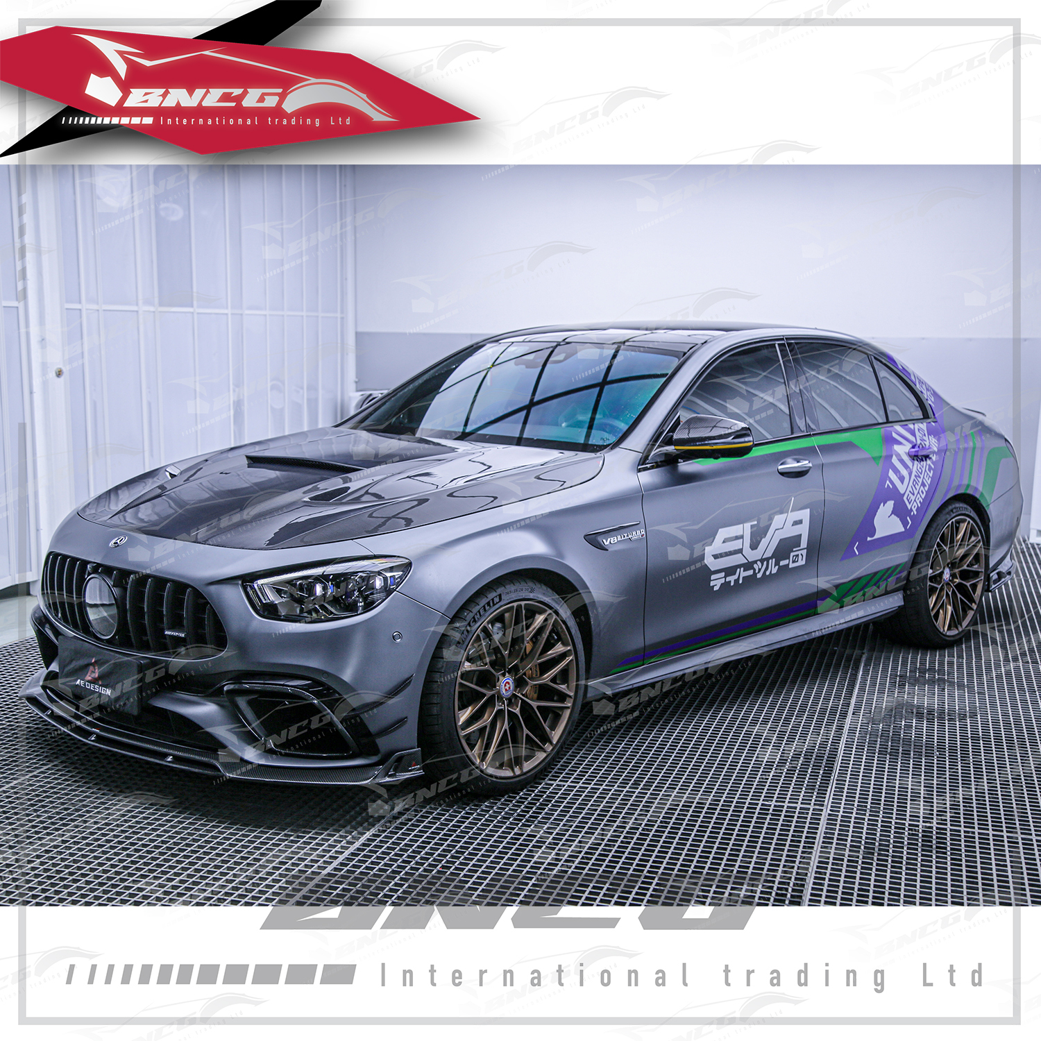 賓士 Benz E Class E63s W214 改裝 碳纖維 空力套件 AE款 前後下巴 風刀 前進氣口 尾翼 引擎蓋