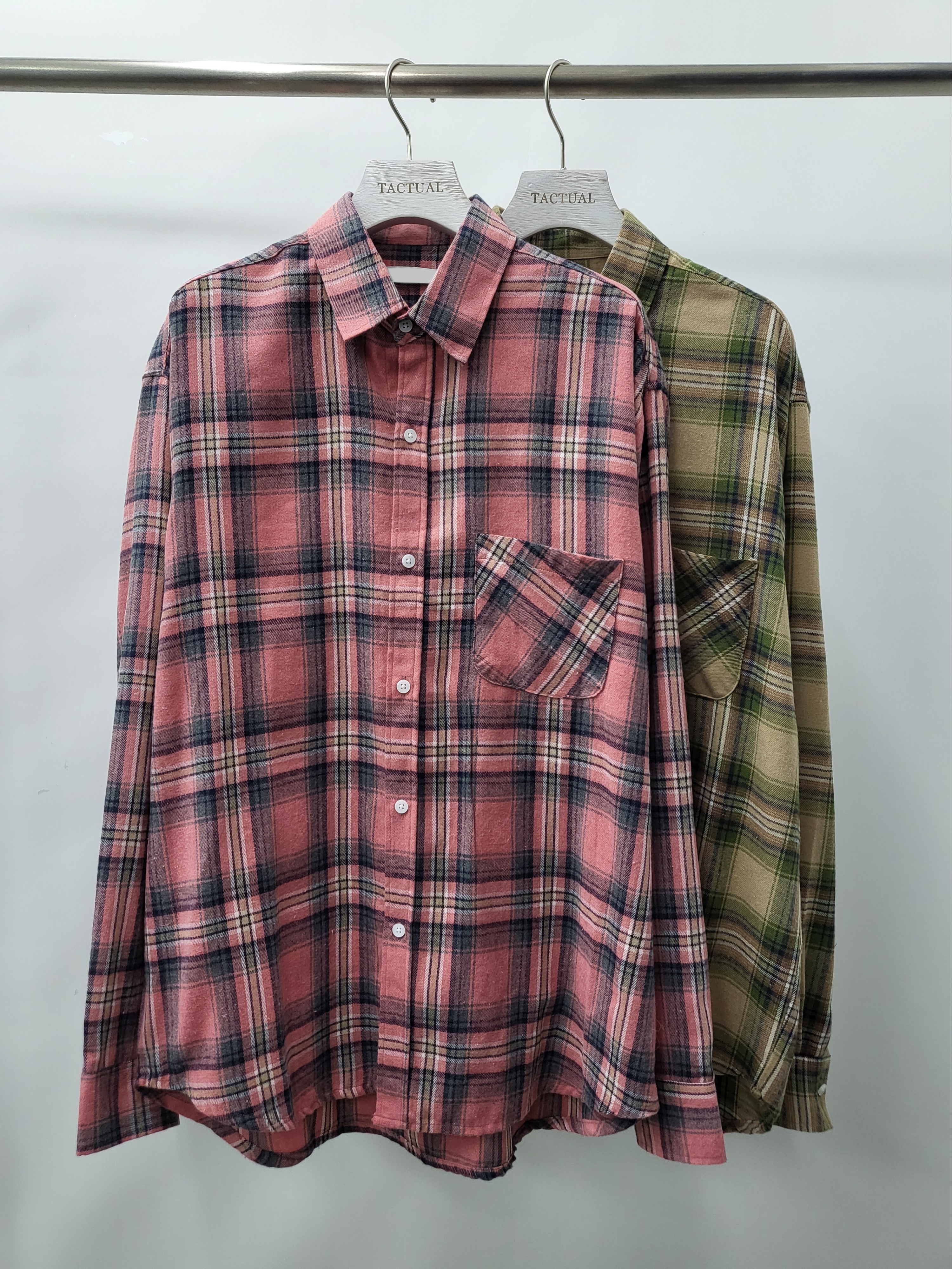 格仔長袖恤衫 S2190