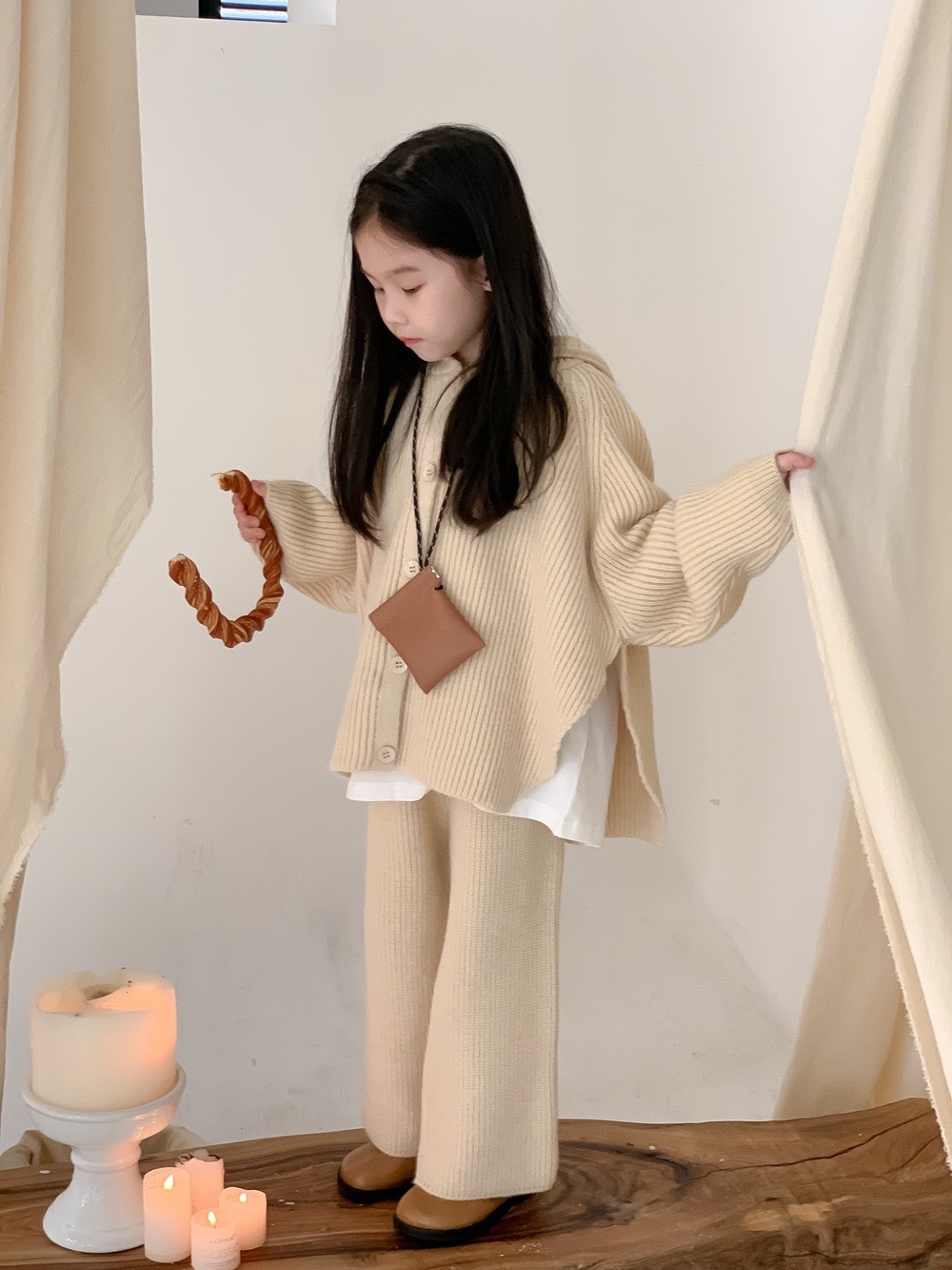 可麗露加厚毛線套裝