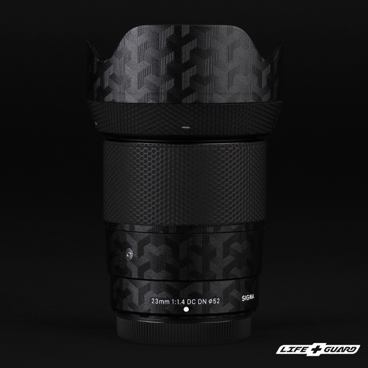 LIFE+GUARD 鏡頭貼膜安裝示意，適用 SIGMA 23mm F1.4