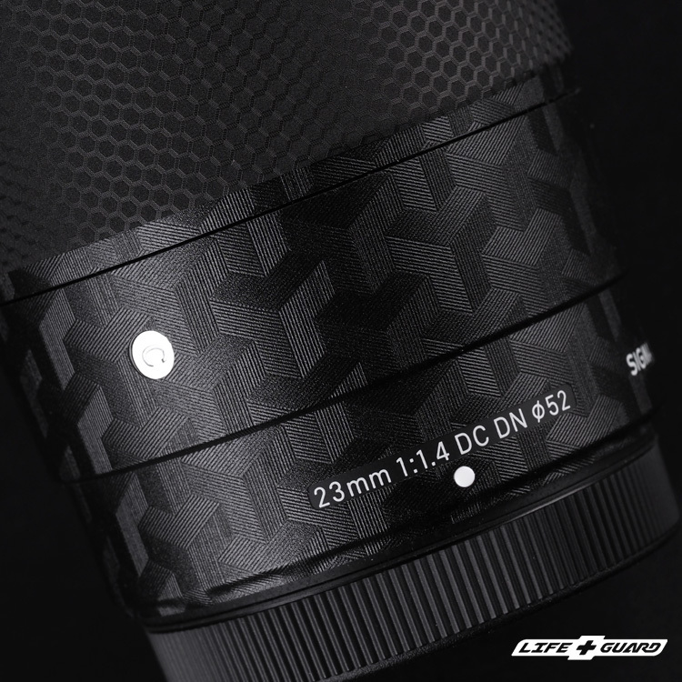 LIFE+GUARD 鏡頭貼膜安裝示意，適用 SIGMA 23mm F1.4