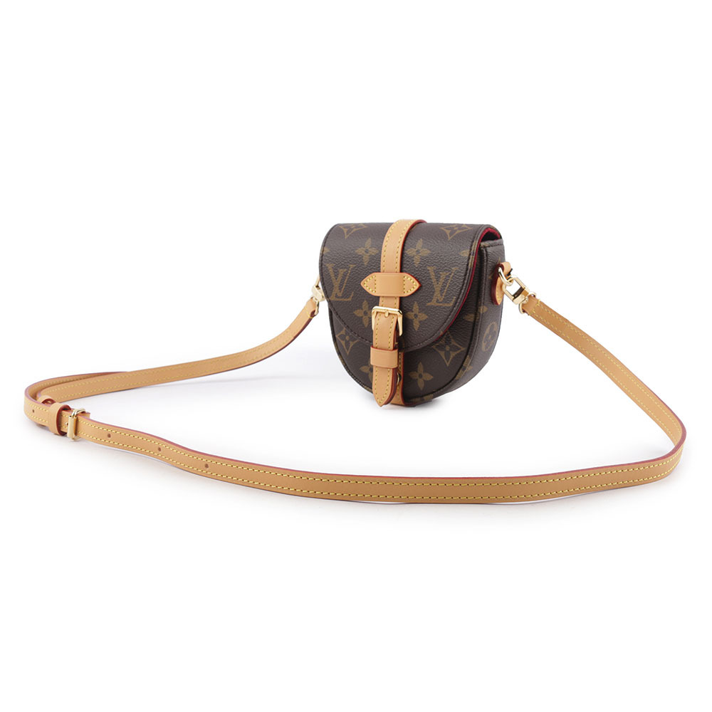 【Louis Vuitton / LV】Chantilly Monogram 帆布及牛皮馬鞍斜背包(Micro) M46643