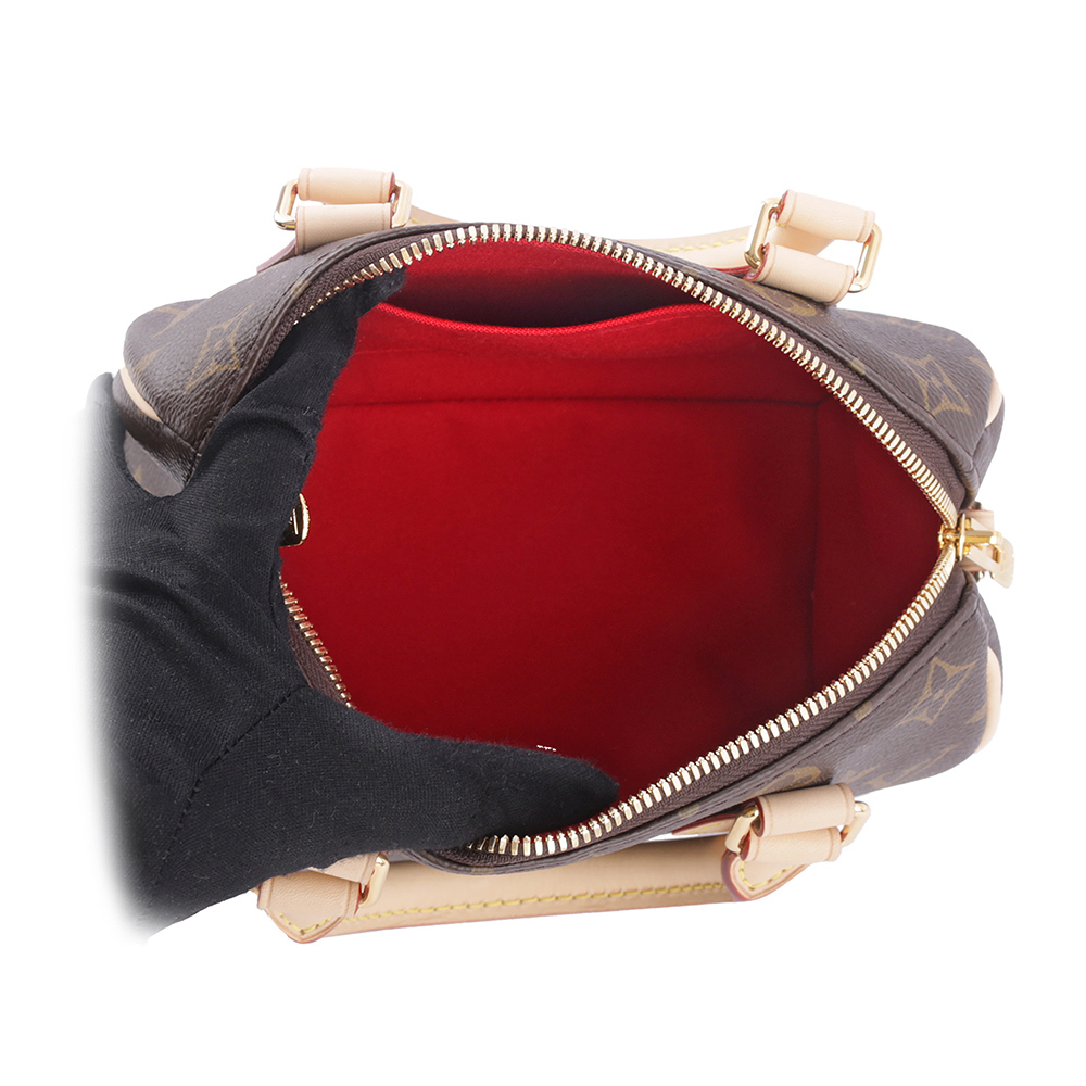 【Louis Vuitton / LV】Monogram Speedy 手提/斜背二用包20cm(米背帶) M46222