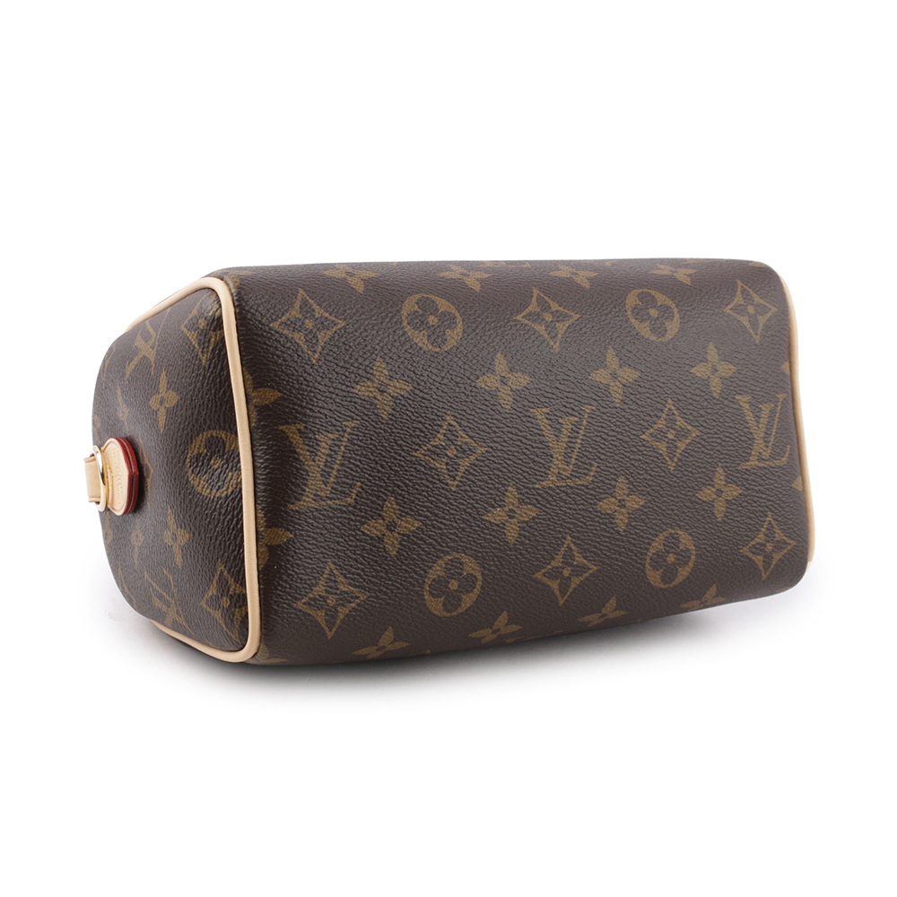 【Louis Vuitton / LV】Monogram Speedy 手提/斜背二用包20cm(米背帶) M46222