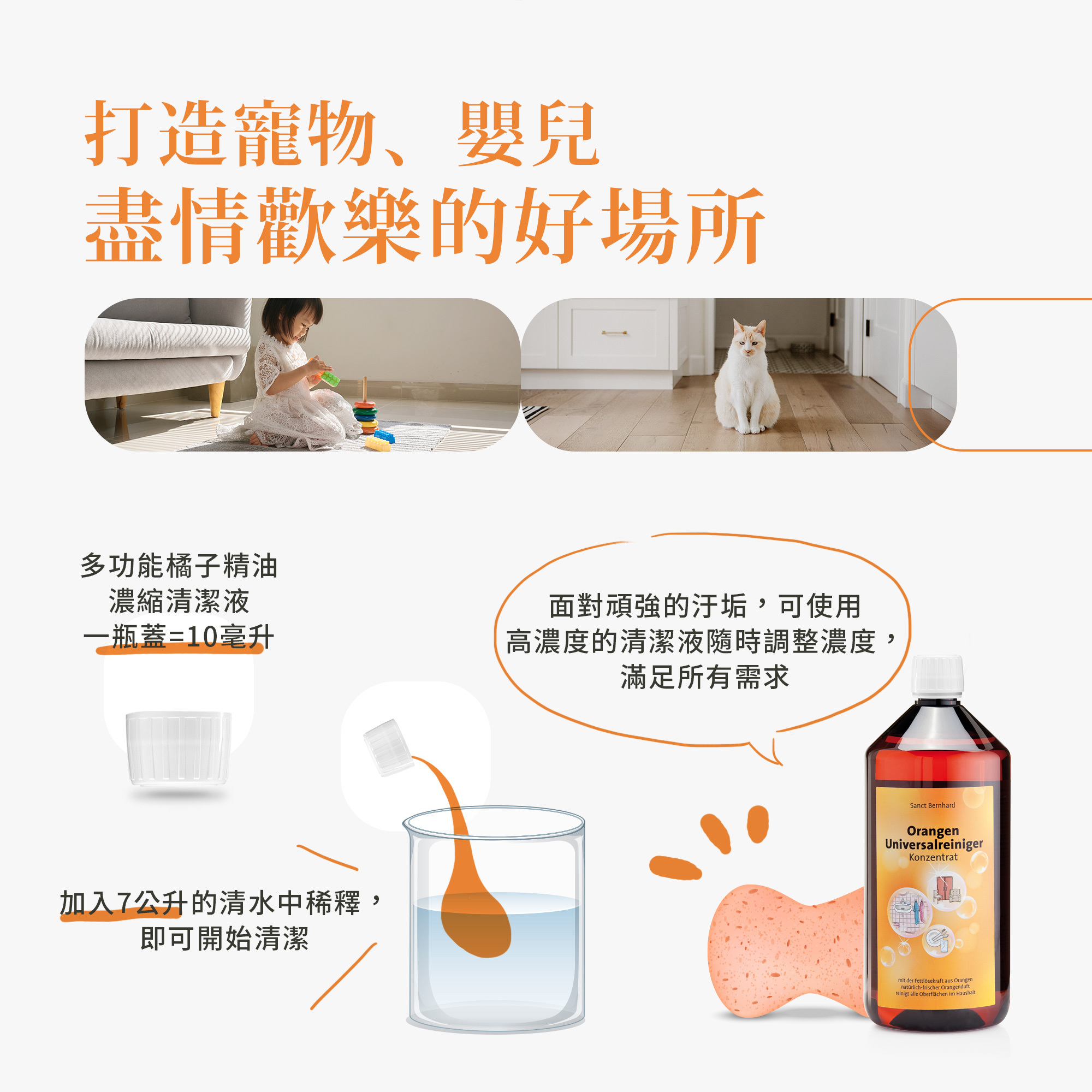 多功能橘子精油濃縮清潔液