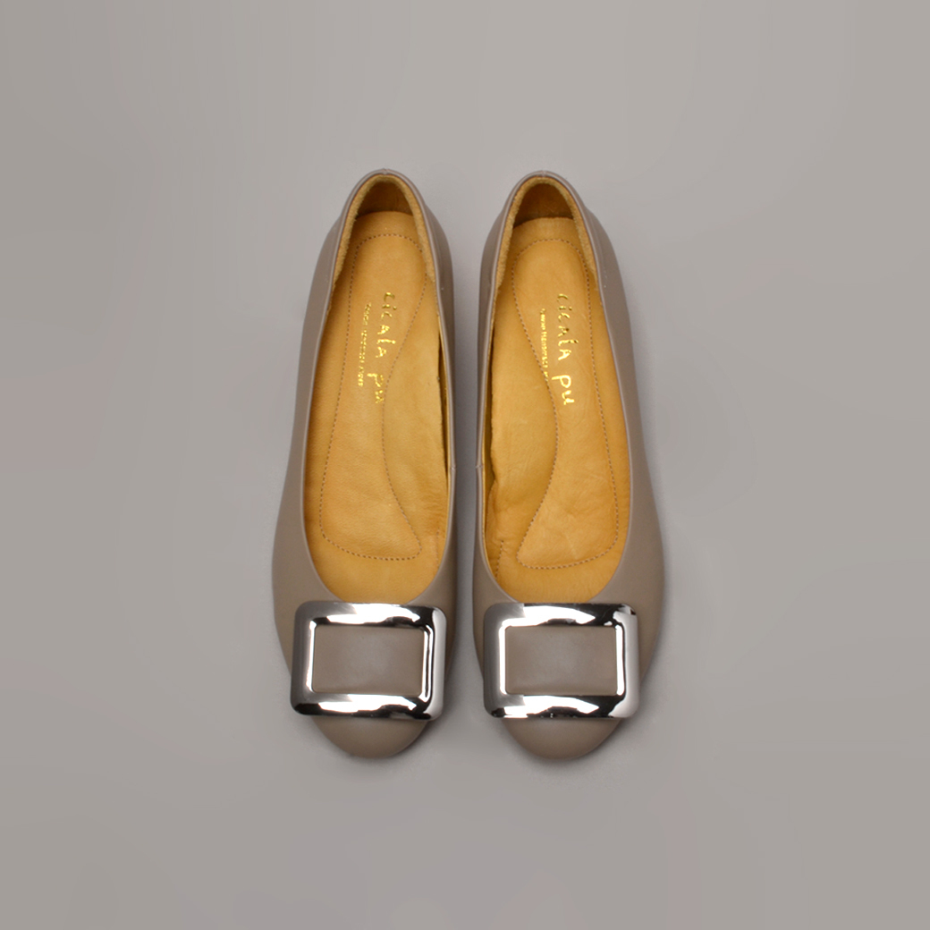 7411-1  大象灰  銀釦 低跟鞋