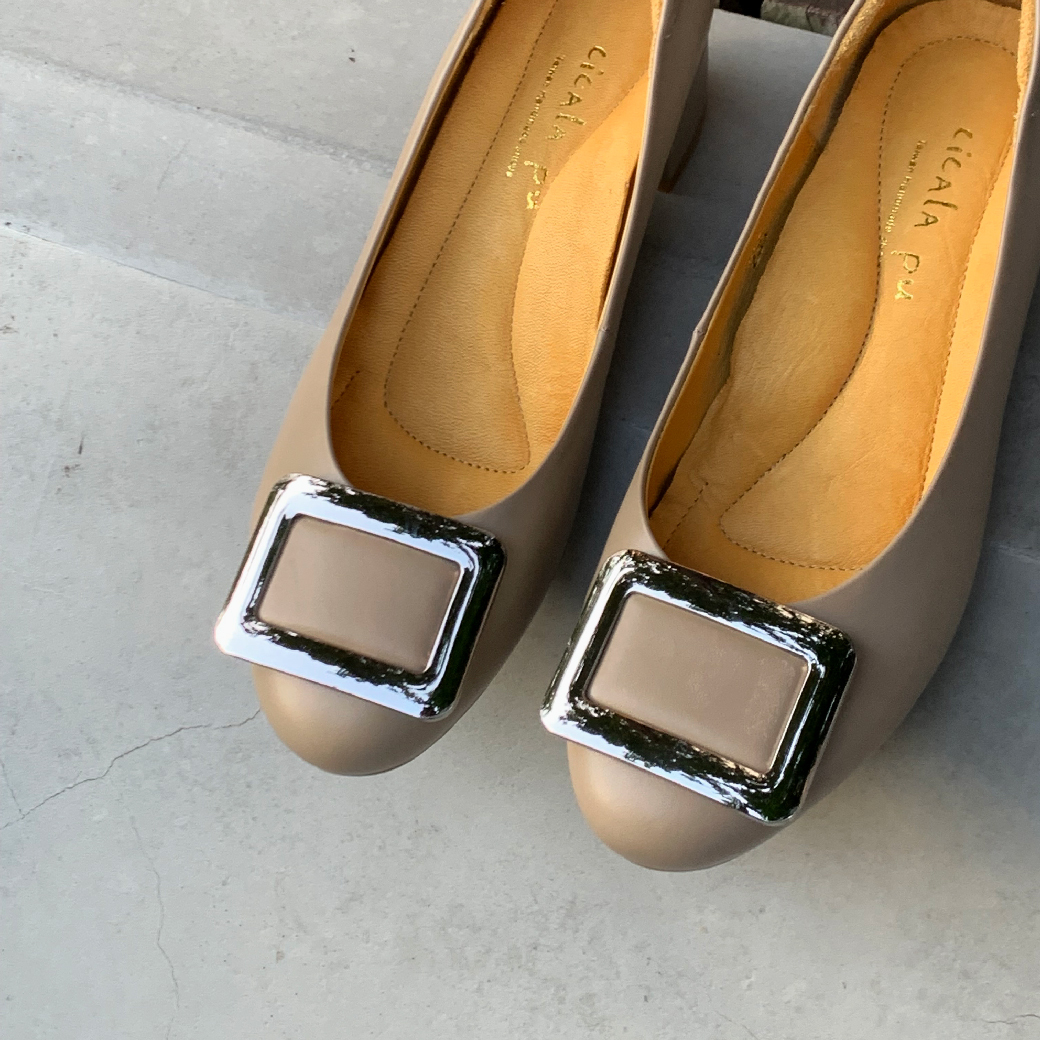 7411-1  大象灰  銀釦 低跟鞋