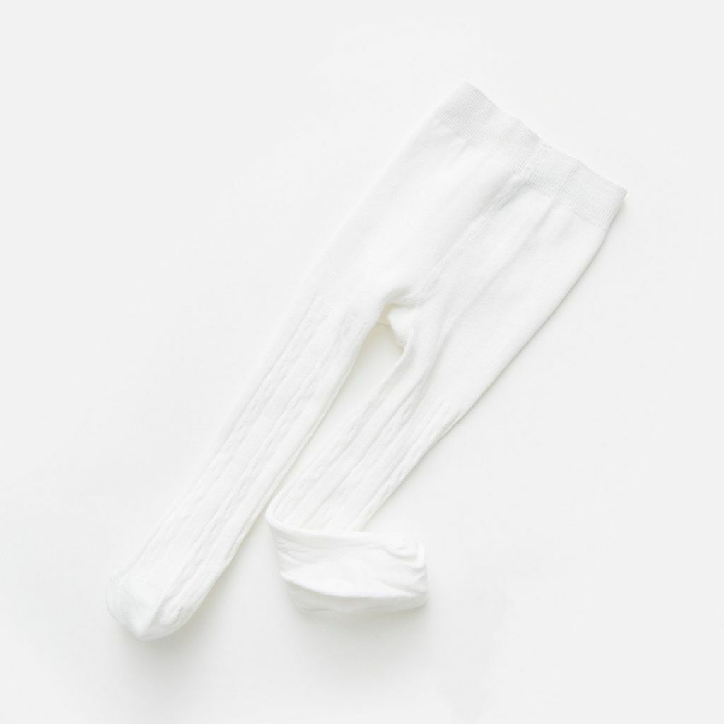 K43WE_A12_C: 白色麻花紋襪褲(pre-order)