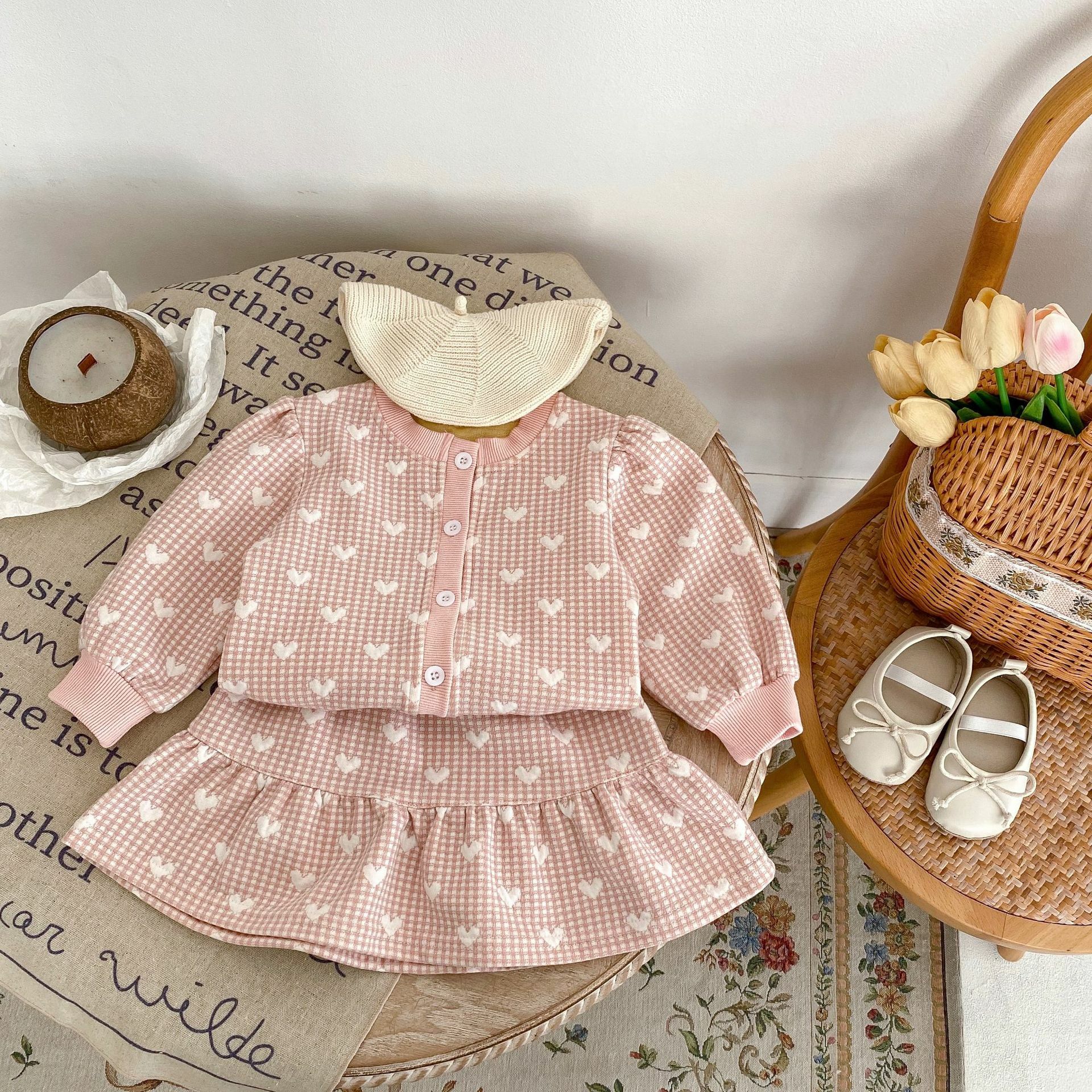 L63PK_A12_C: 粉色小甜心半截裙套裝(pre-order)