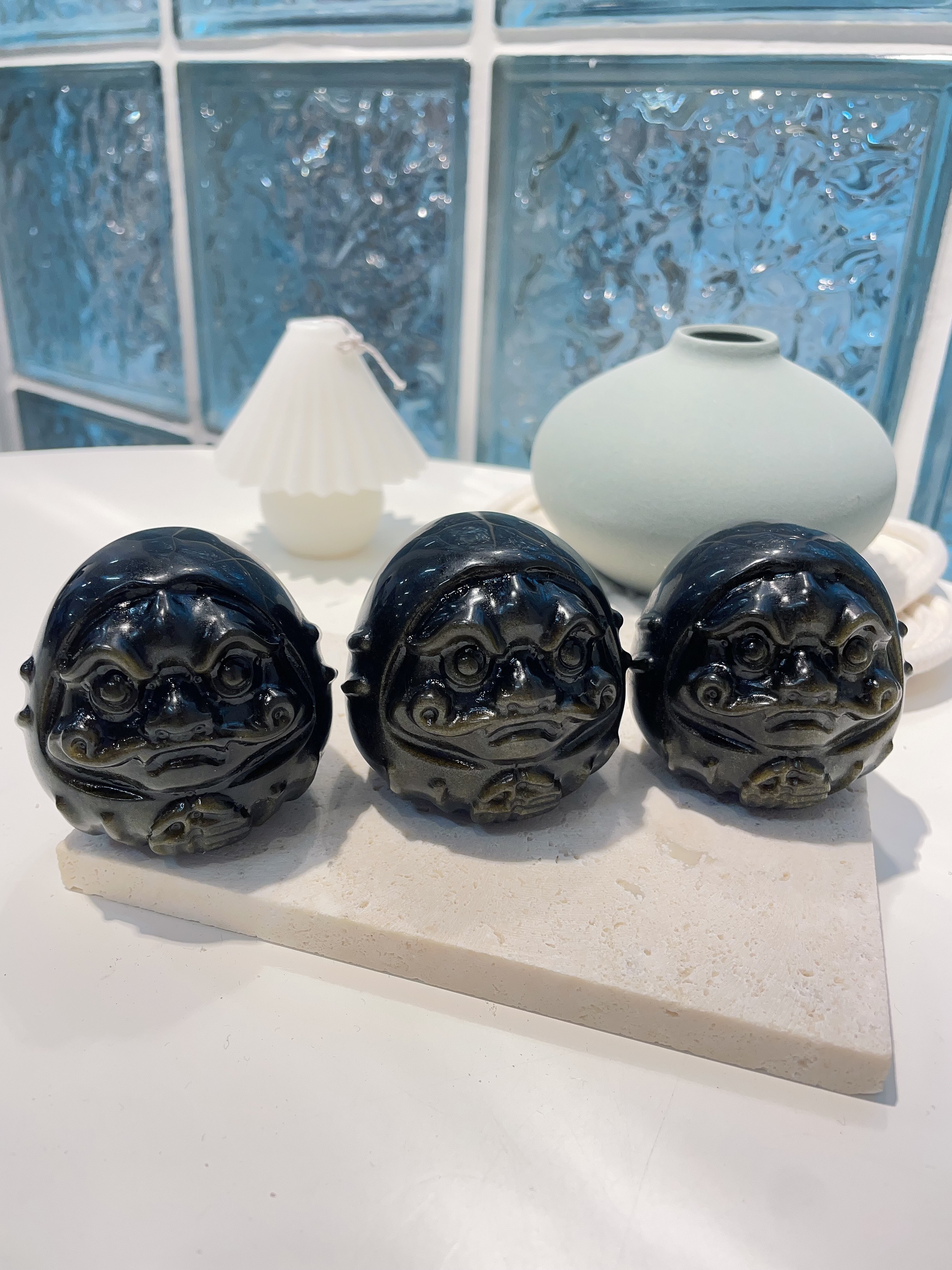 金曜石大達摩擺件