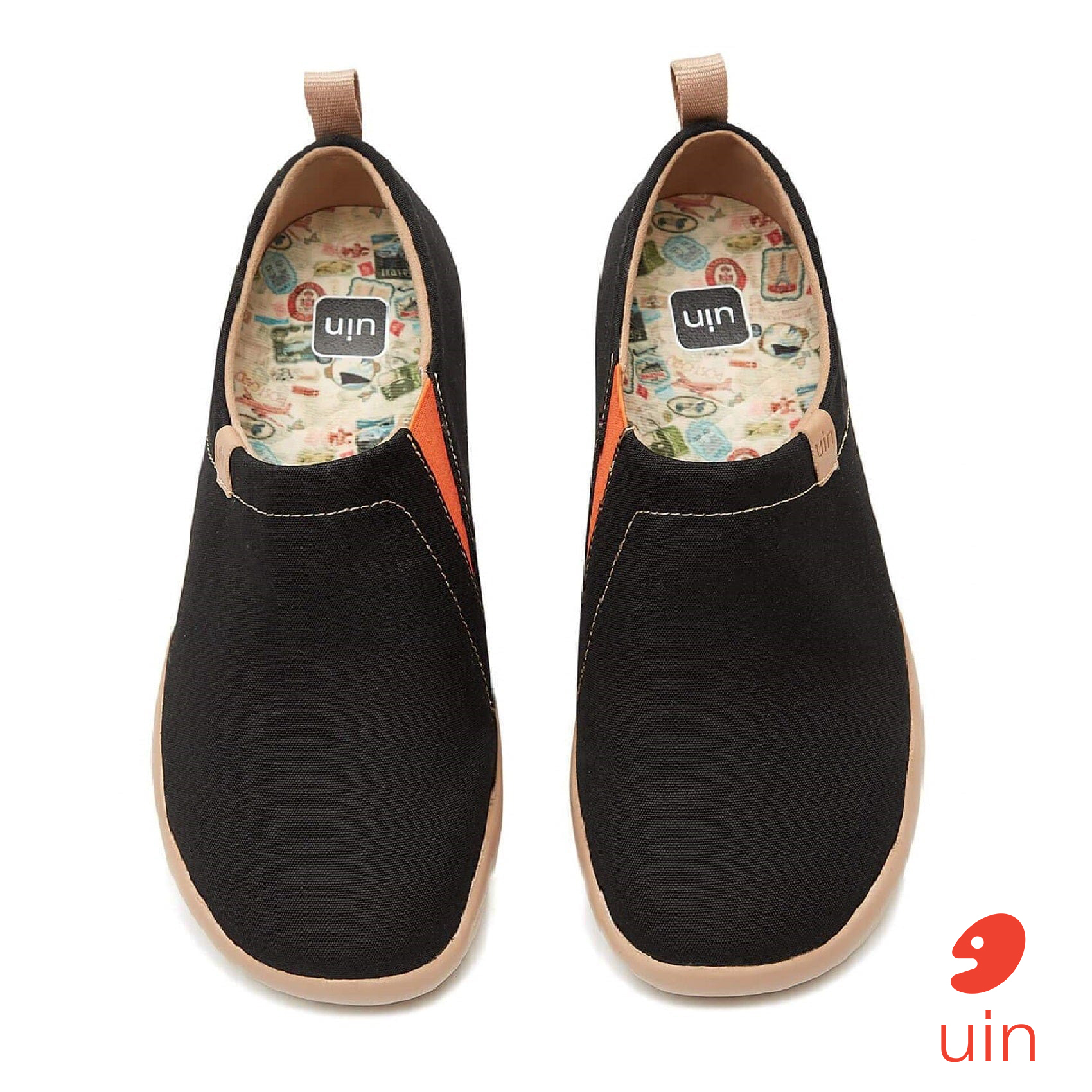 【 Uin 】西班牙原創設計 | 托萊多黑 女鞋 彩繪鞋 休閒鞋 懶人鞋