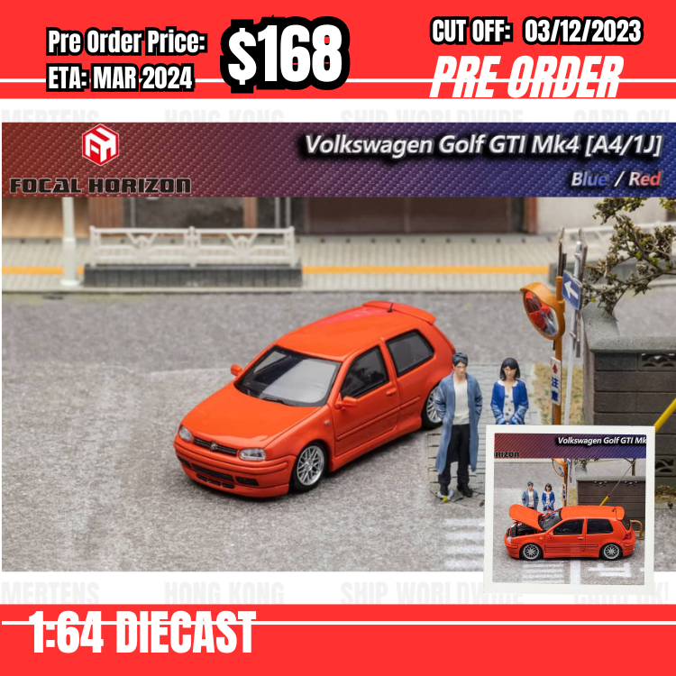 PO-$168 * FH * 1:64 Volkswagen Golf Gti MK 4 Orange  [OD01/12]