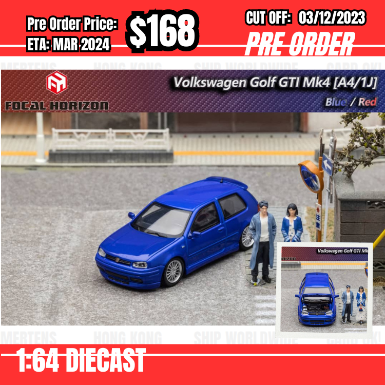 PO-$168 * FH * 1:64 Volkswagen Golf Gti MK 4 Blue [OD01/12]