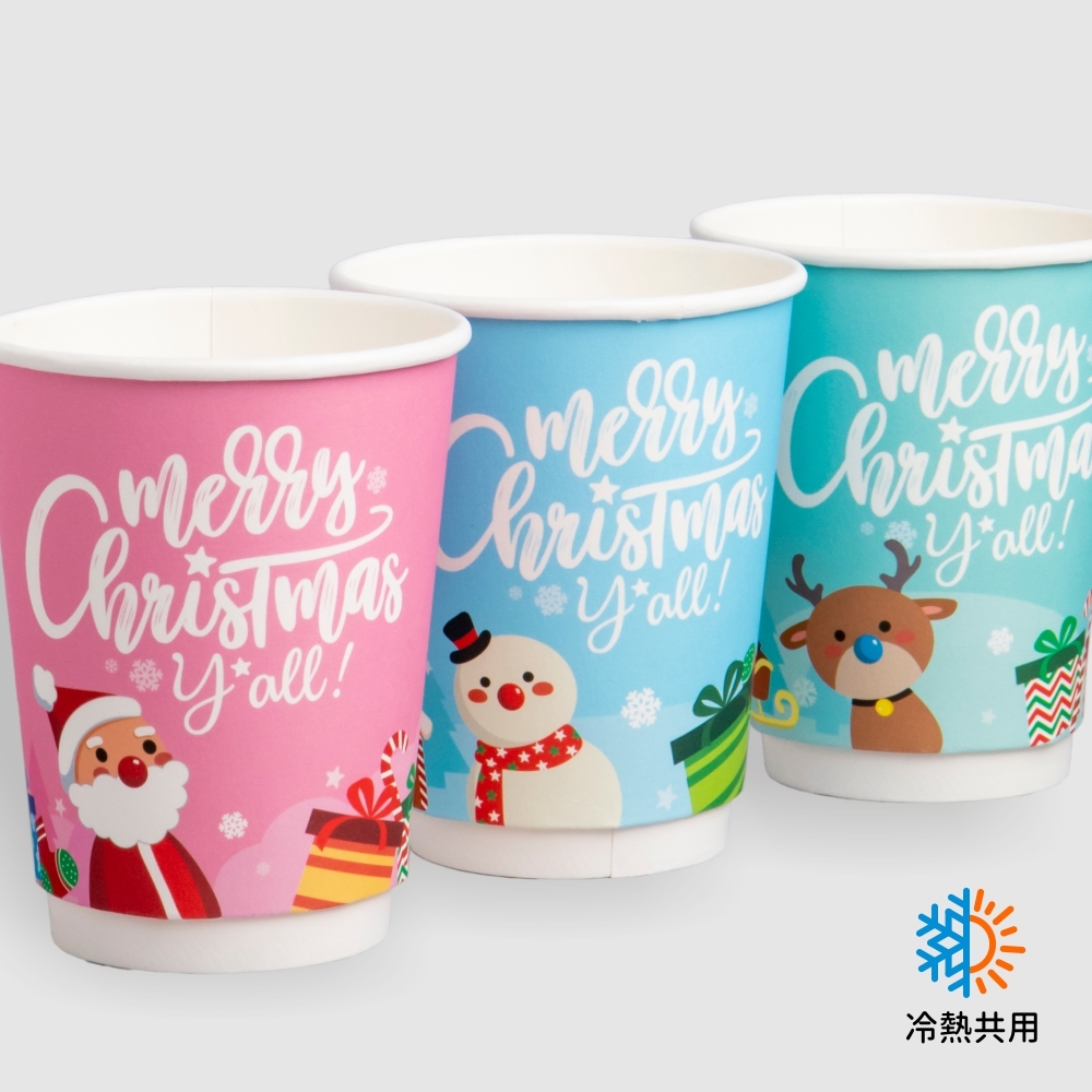 冷熱共用雙層中空杯 12oz 耶誕