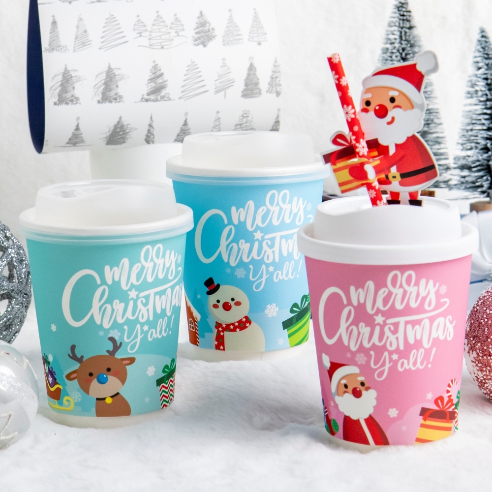 冷熱共用雙層中空杯 12oz 耶誕