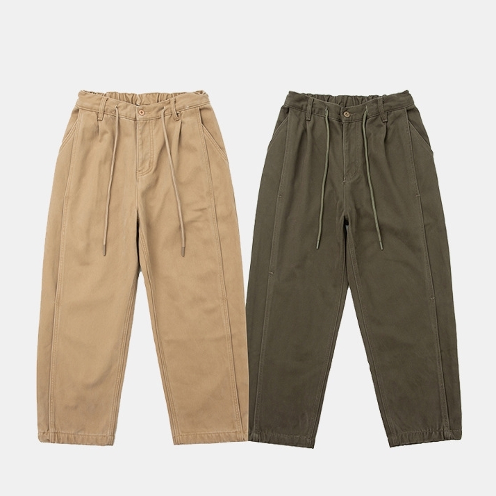 12M06 日系復古水洗感刷毛長褲 兩色