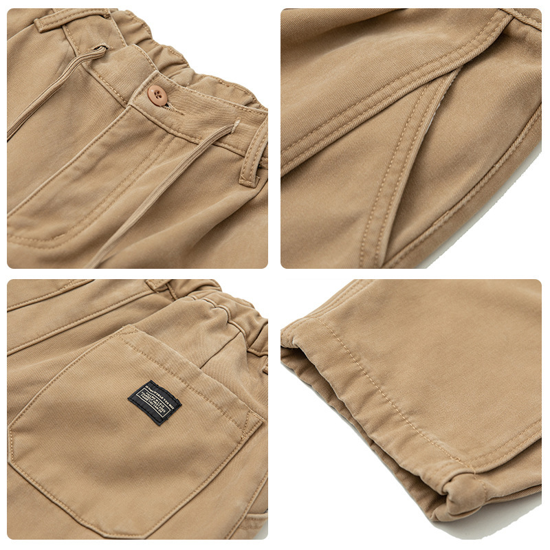 12M06 日系復古水洗感刷毛長褲 兩色