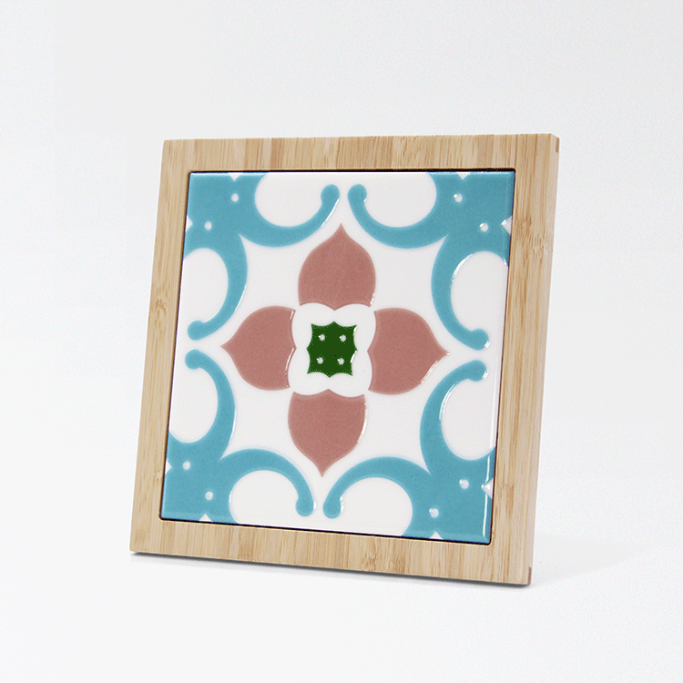 臺灣花磚竹鍋墊｜幸運花磚