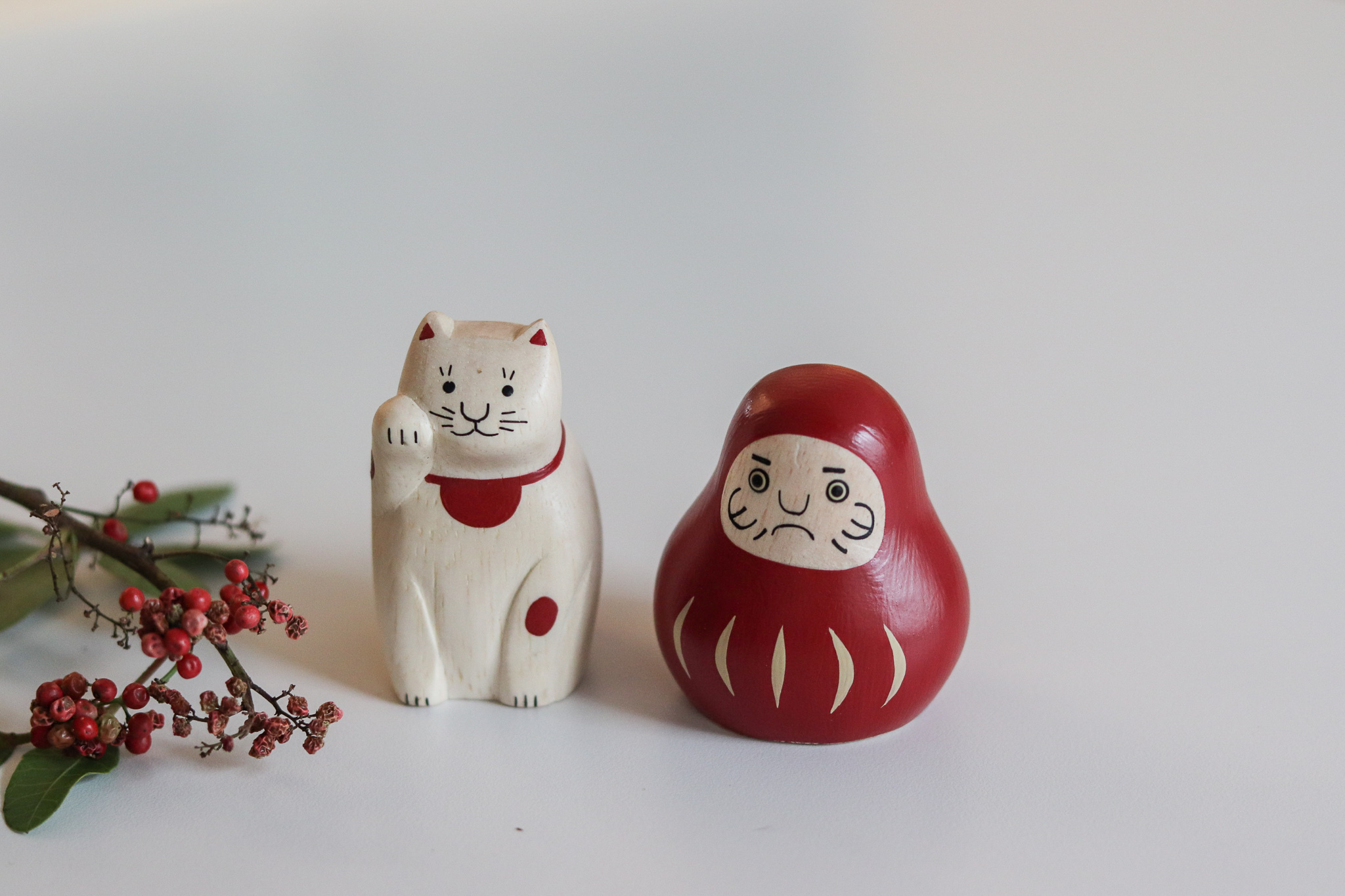 T-lab 招財貓 達摩 木雕擺飾