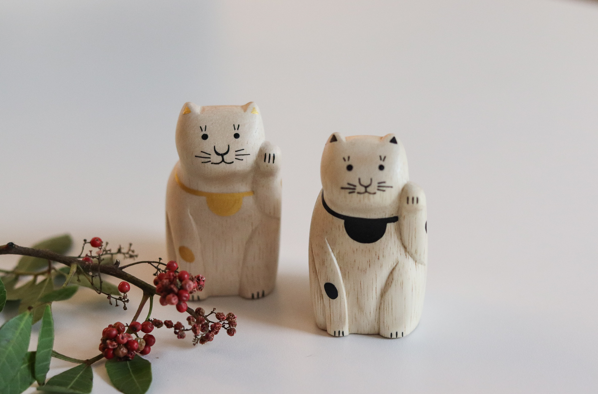 T-lab 招財貓 木雕 名片夾