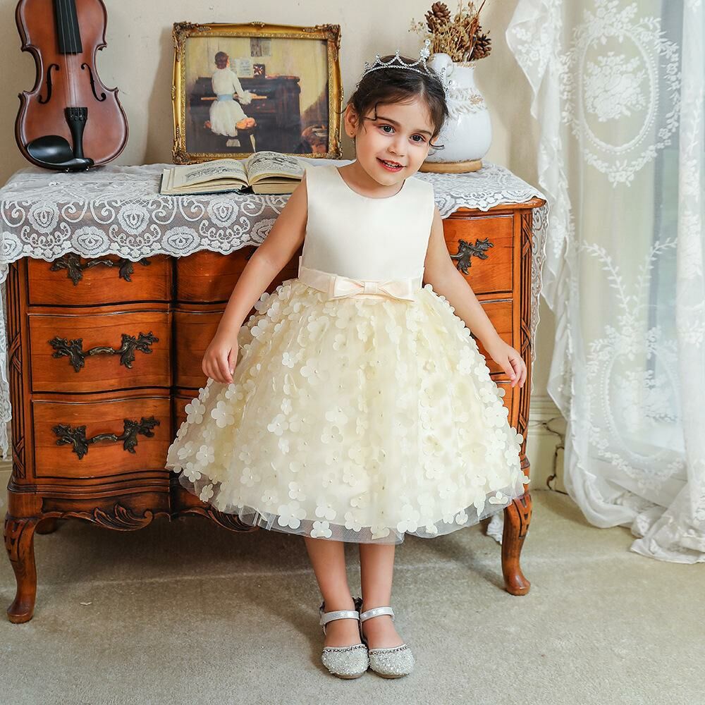 H211YW_A12_C: 天使淡黃色花花仙子禮服裙(pre-order)