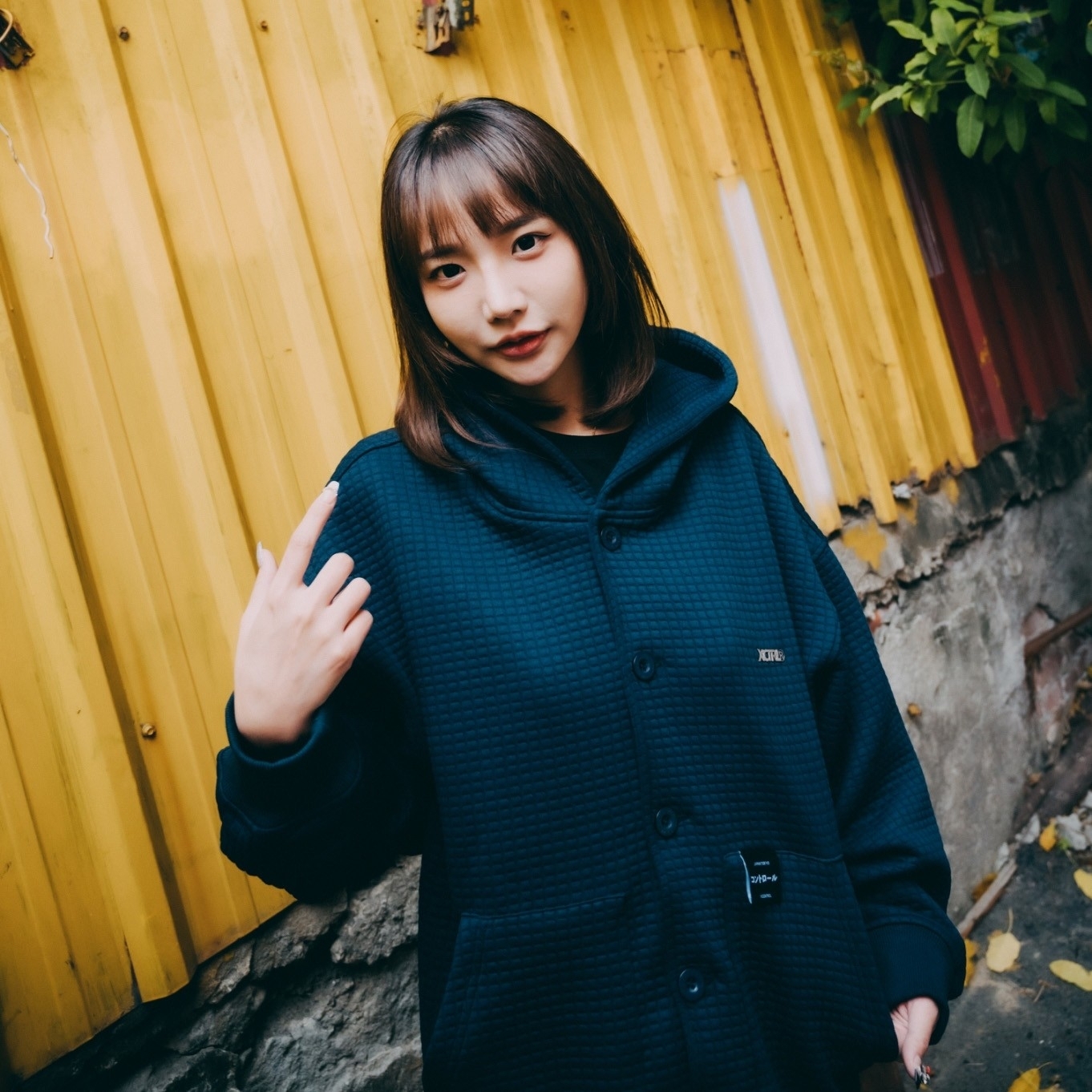 XCTRL 金屬小字標休閒外套-藍