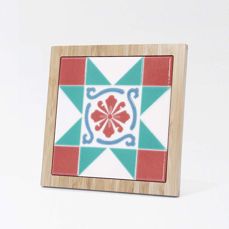 臺灣花磚竹鍋墊｜學問花磚