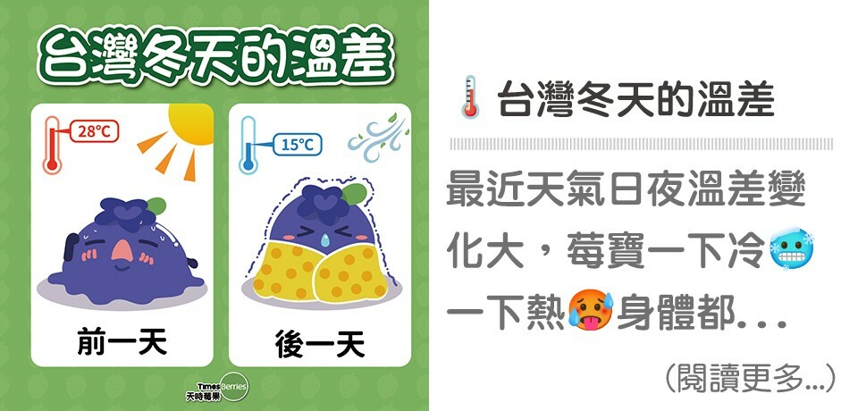 台灣冬天的溫差｜天時莓果 timesberries