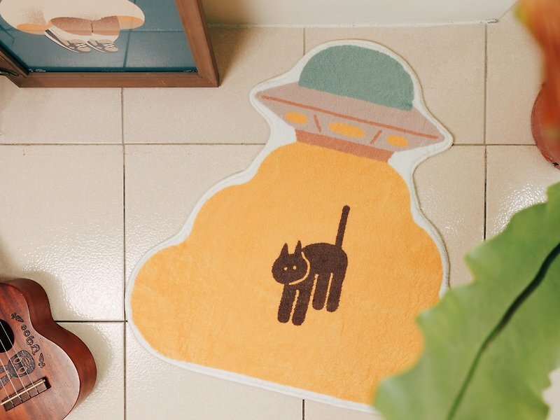 小黃間｜造型仿羊絨地墊｜喵星人