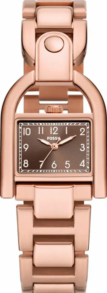 萬年鐘錶 - Fossil   Harwell 風尚名伶經典玫瑰金不鏽鋼錶帶馬鞍女錶  ES5328  錶徑28MM