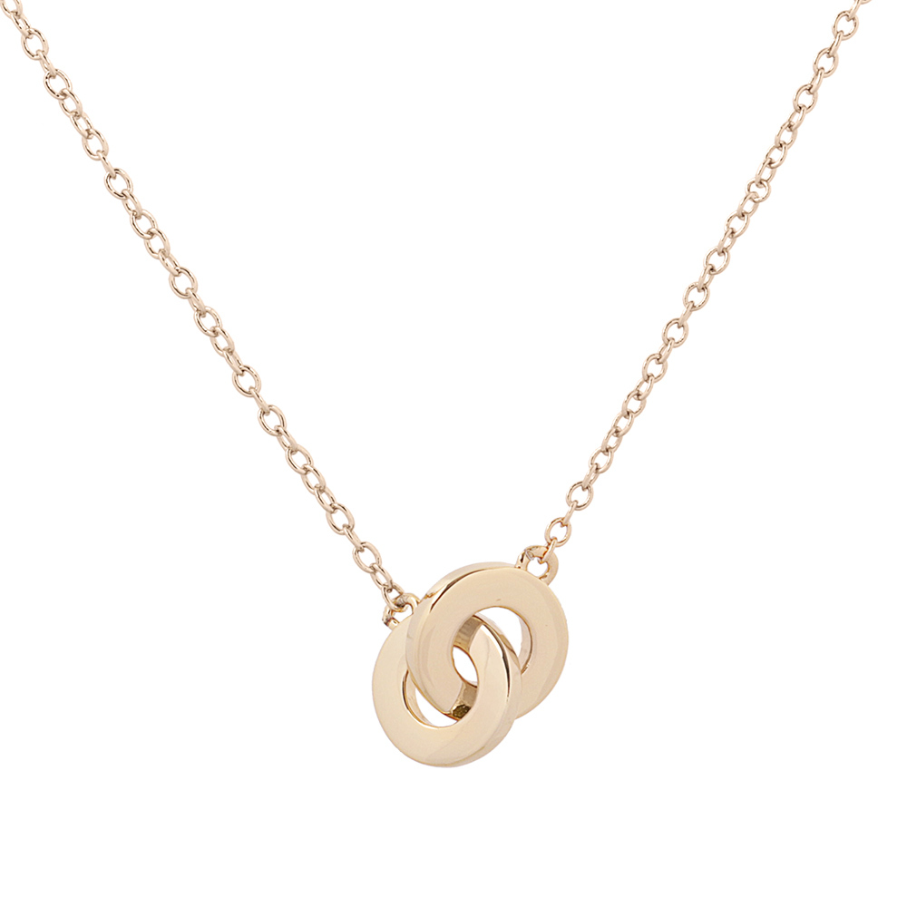 【COACH】水鑽及玻璃珍珠連扣圓圈項鍊(金色) CO233 VP4