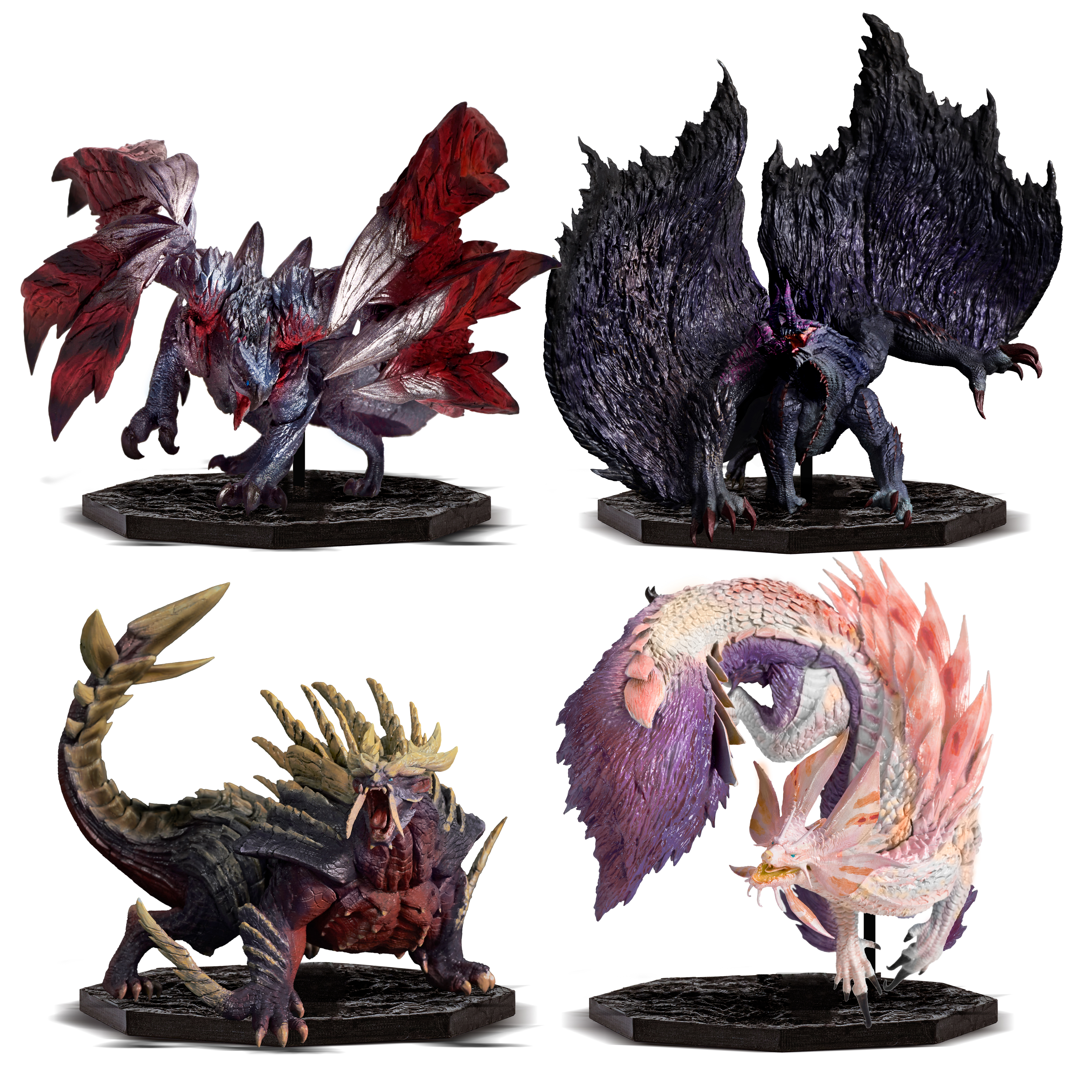 CAPCOM FIGURE BUILDER CUBE MONSTER HUNTER 4pces/Box (黑蝕龍/秘紅赫耀的天彗龍/怨虎龍 (鬼火狀態)/泡狐龍)Capcom Figure Builder Cube "Monster Hunter" 4 Set Box (Gore Magala / Crimson Glow Valstrax / Magnamalo / Mizutsune)