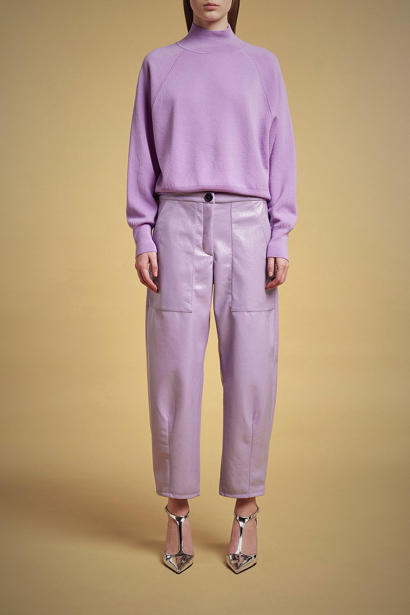 LIVIANA CONTI 雙口袋休閒皮褲