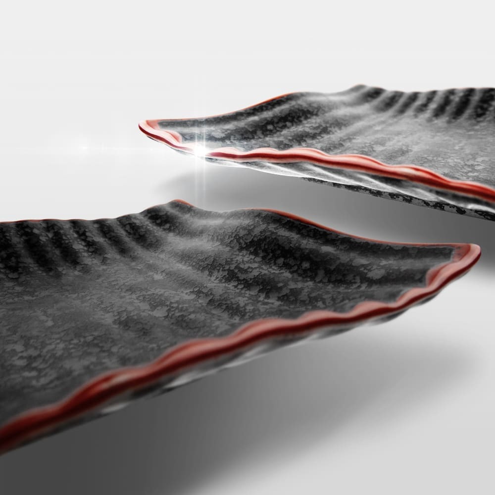 黑彩 波浪牛排盤 23/28cm AS05-18-08【陶杯杯瓷器】