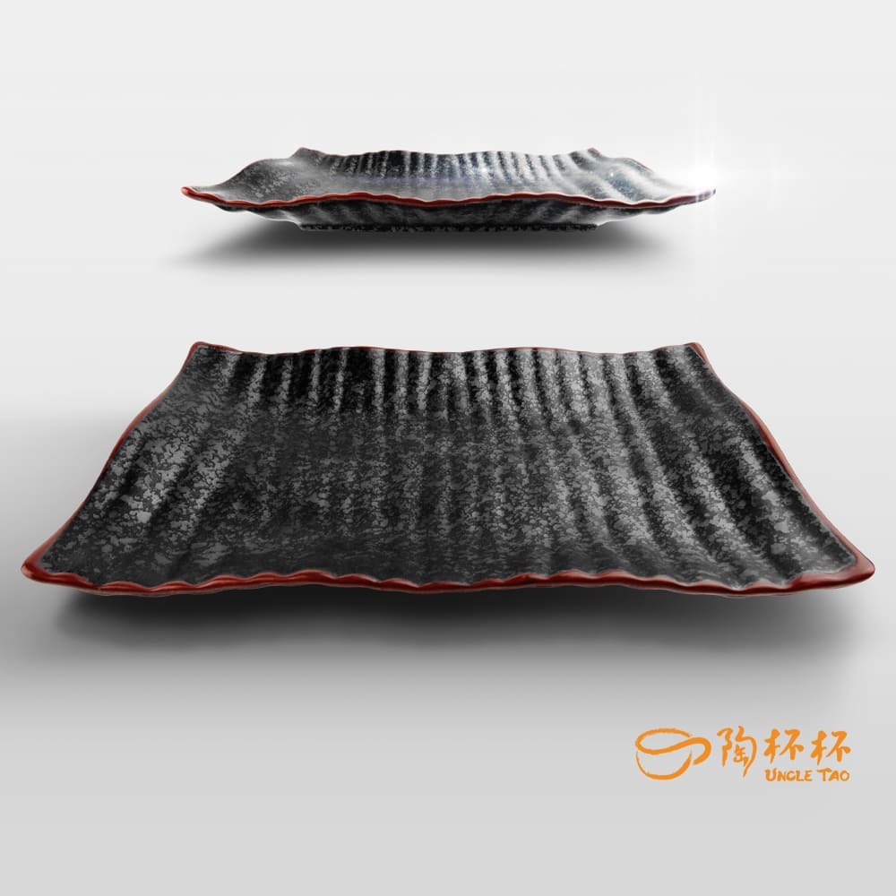 黑彩 波浪牛排盤 23/28cm AS05-18-08【陶杯杯瓷器】