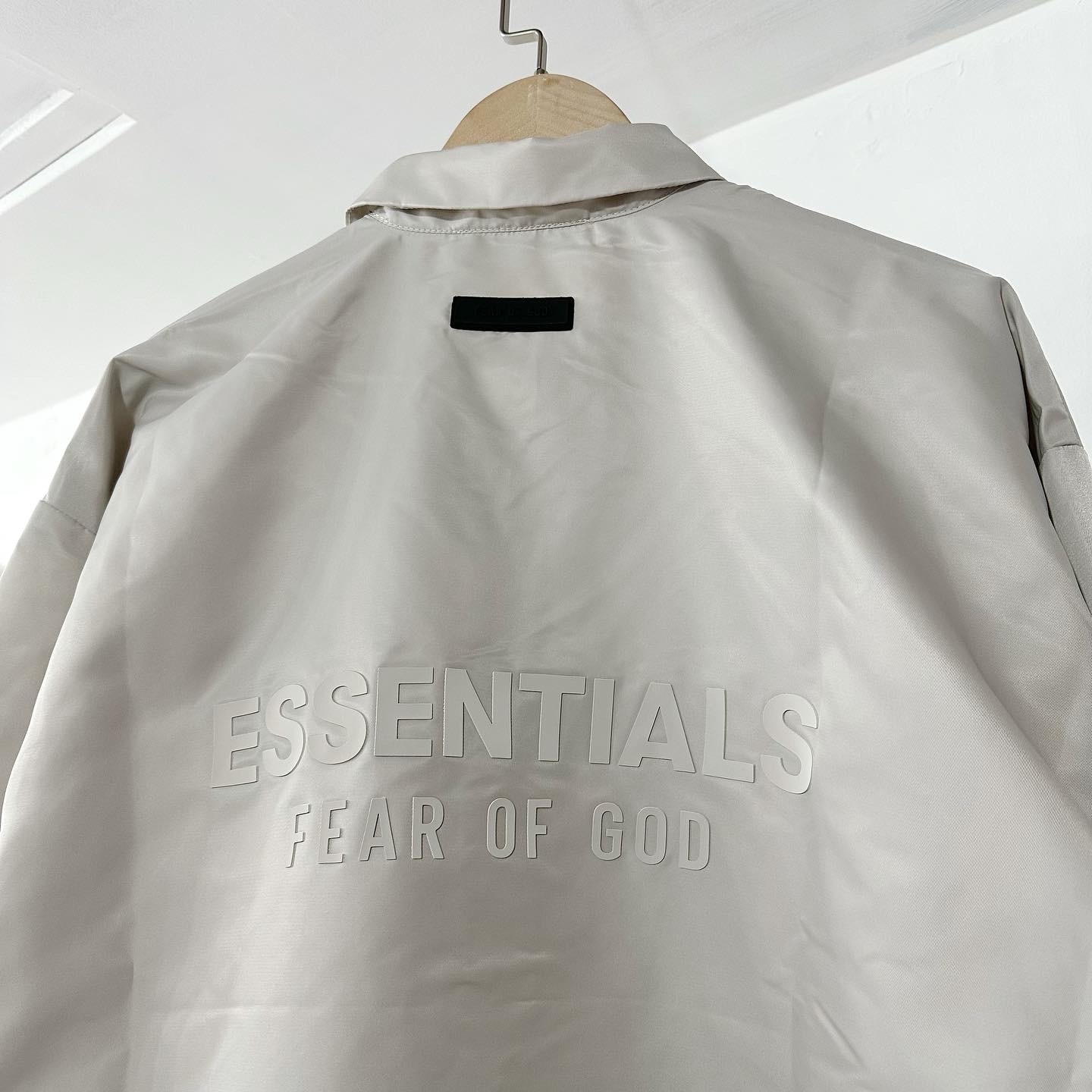 Fear Of God Essentials FW23 Coach Jacket Silver Cloud