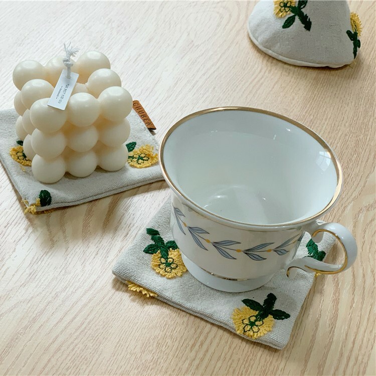 《3390》日式立體小花造型杯墊/防燙鍋蓋帽