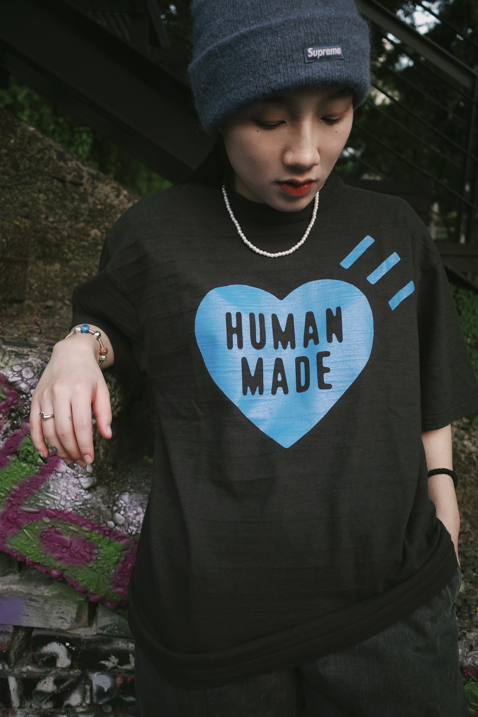 台北店限量專區㊙HUMAN MADE 經典愛心短TEE 日本分店限定(藍/橘/粉)