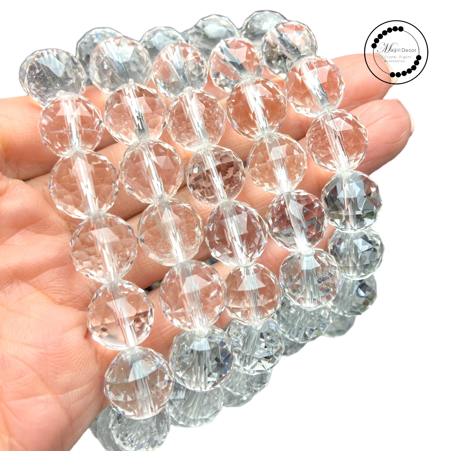 250104-c20 11mm+白水晶珠寶切割水晶燈手串