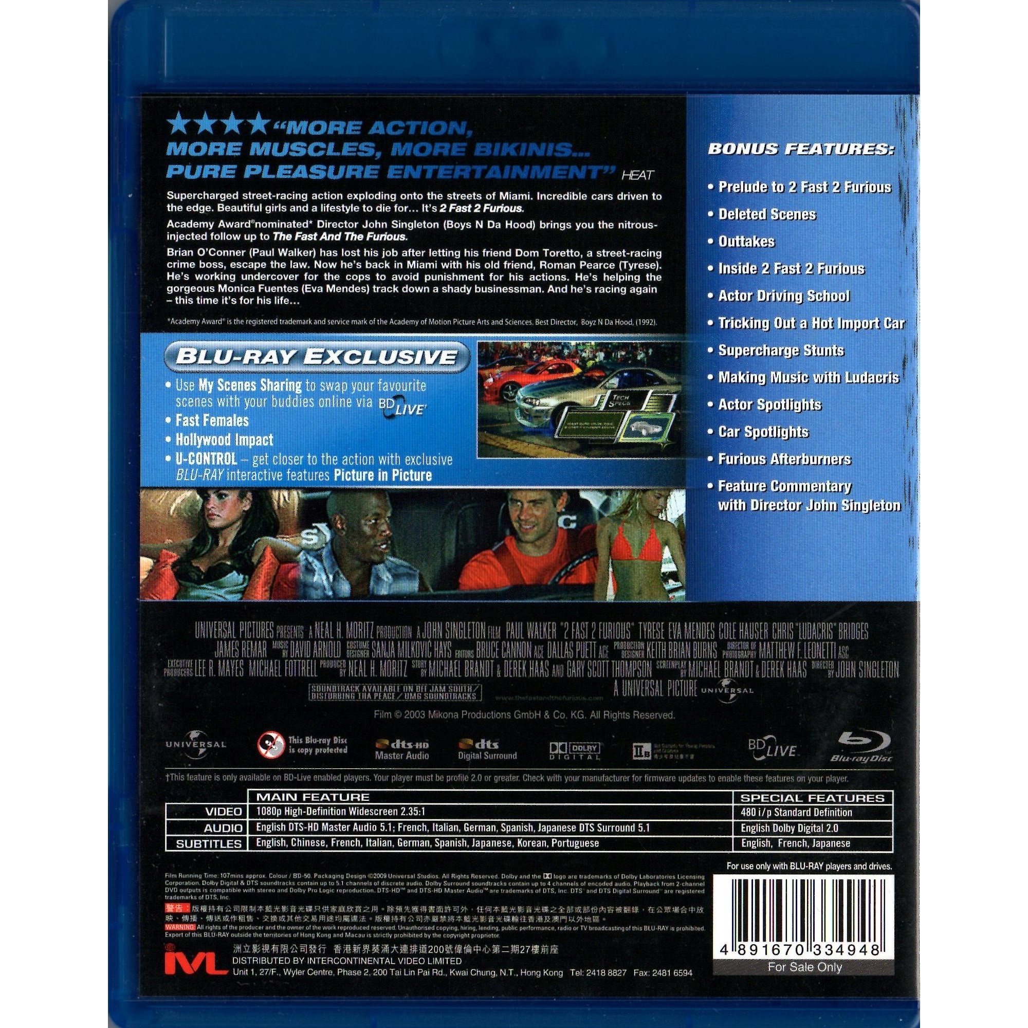 2 Fast 2 Furious (2003) (Blu-ray) (Used)