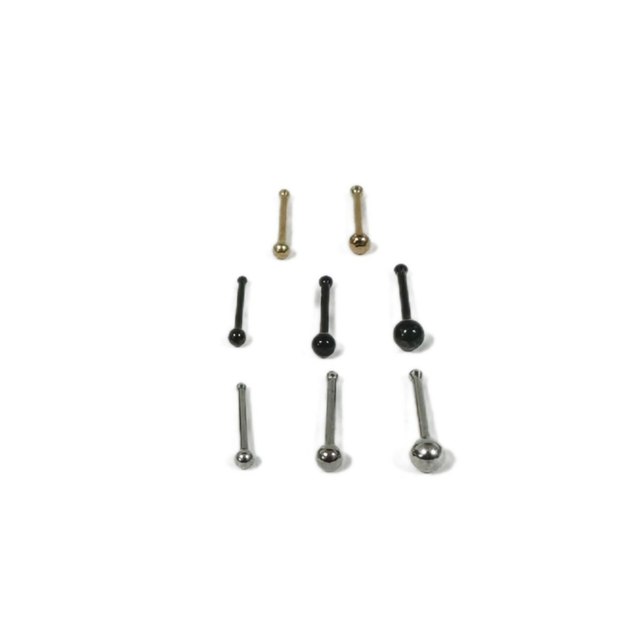 鋼-3色-鼻環-直插式-珠珠大小不同