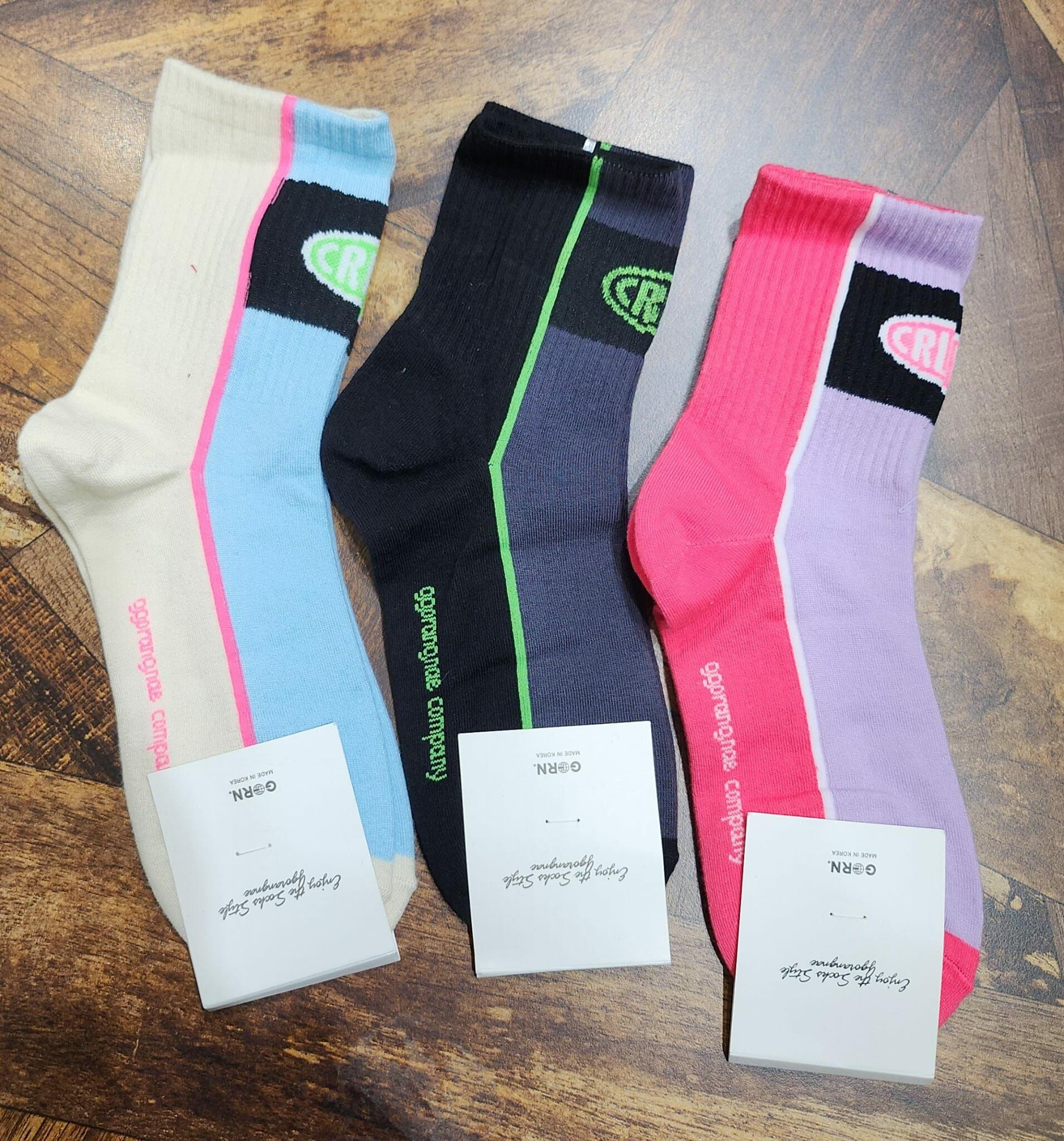 韓國 拼色chush字襪 (KF015)