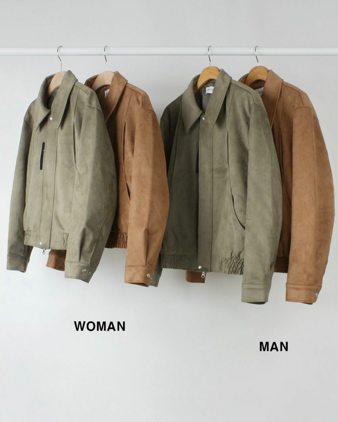 反領拉鍊猄皮褸 MARSPEOPLE-001JK