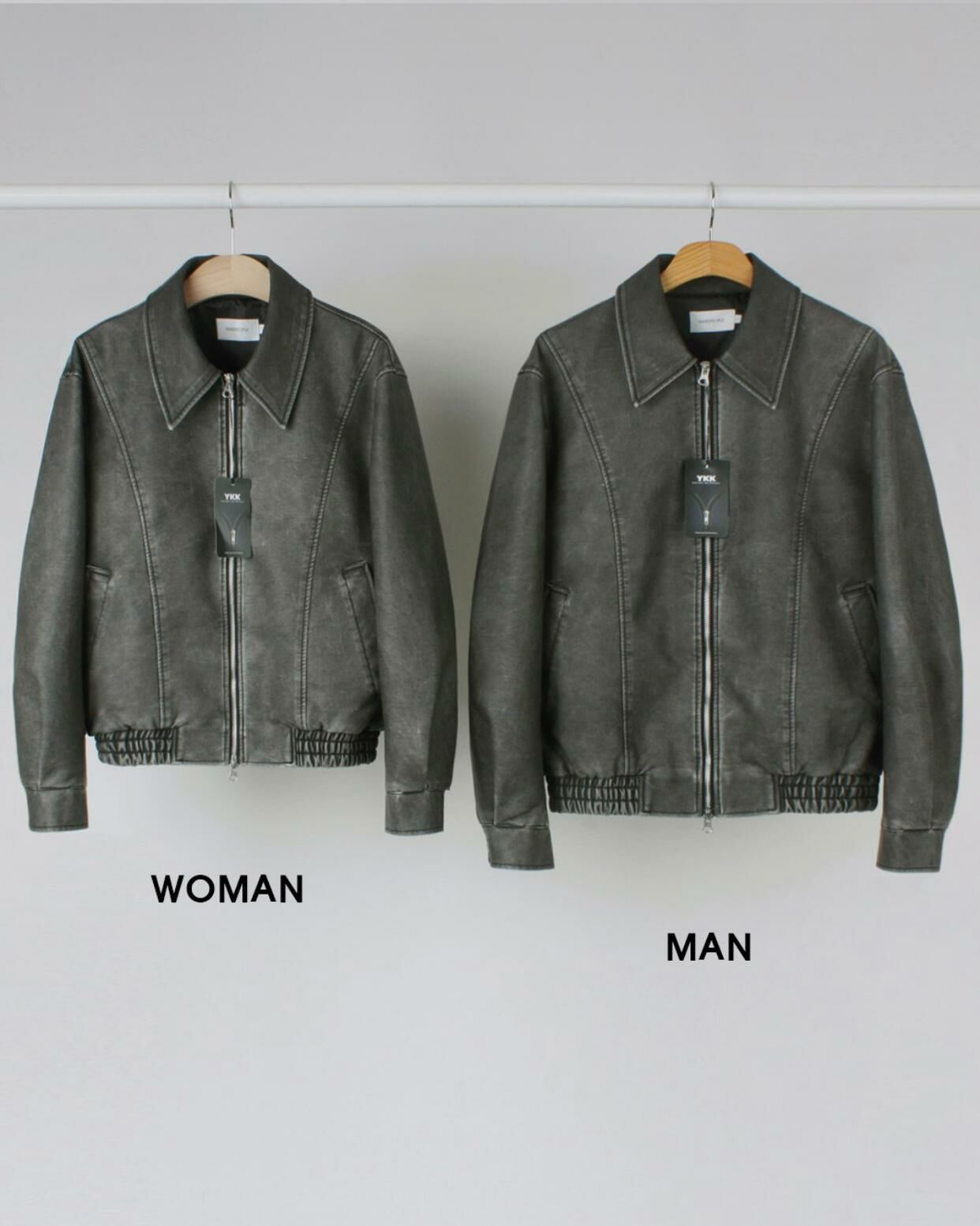 反領拉鍊合成皮褸 MARSPEOPLE-003JK