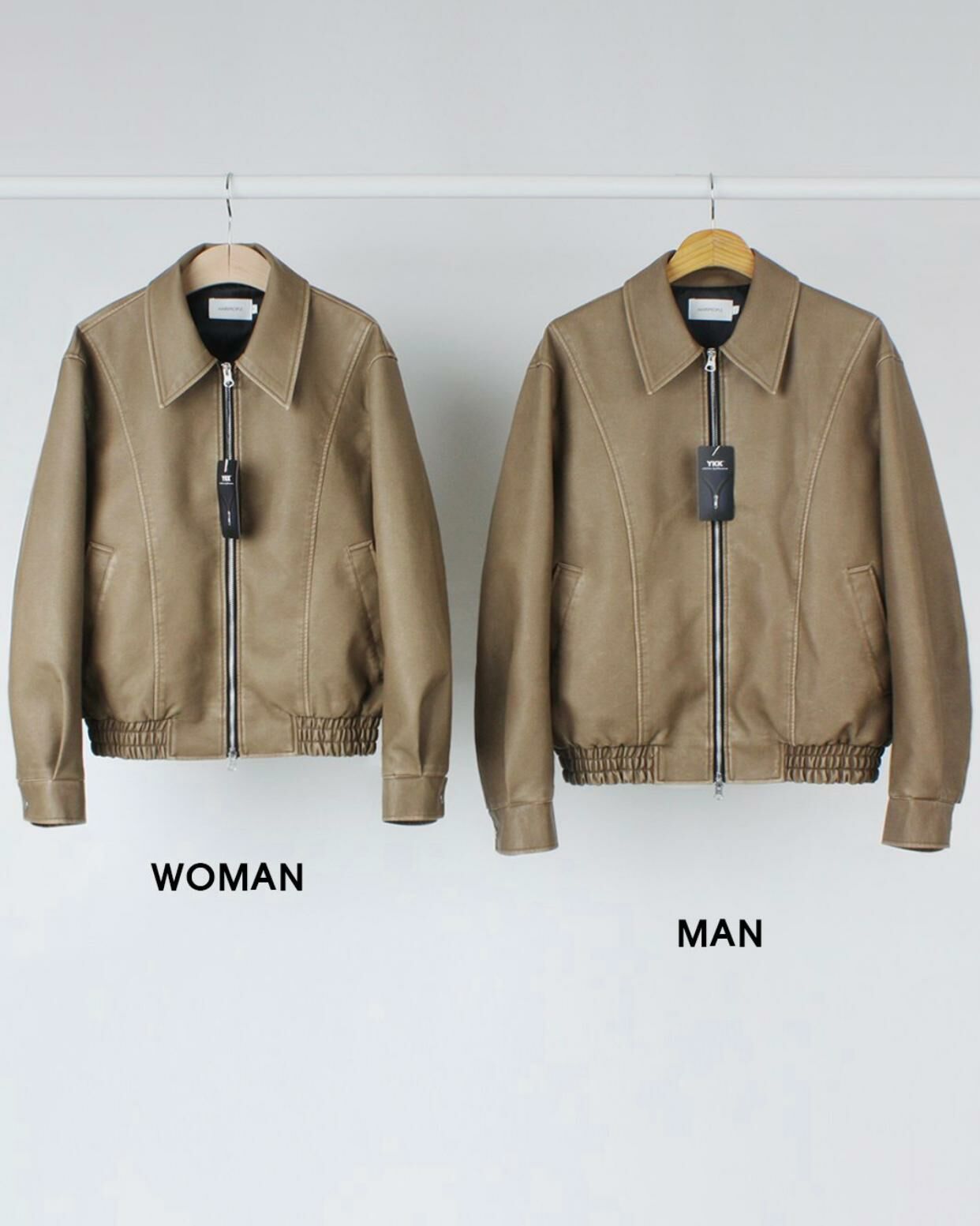 反領拉鍊合成皮褸 MARSPEOPLE-003JK