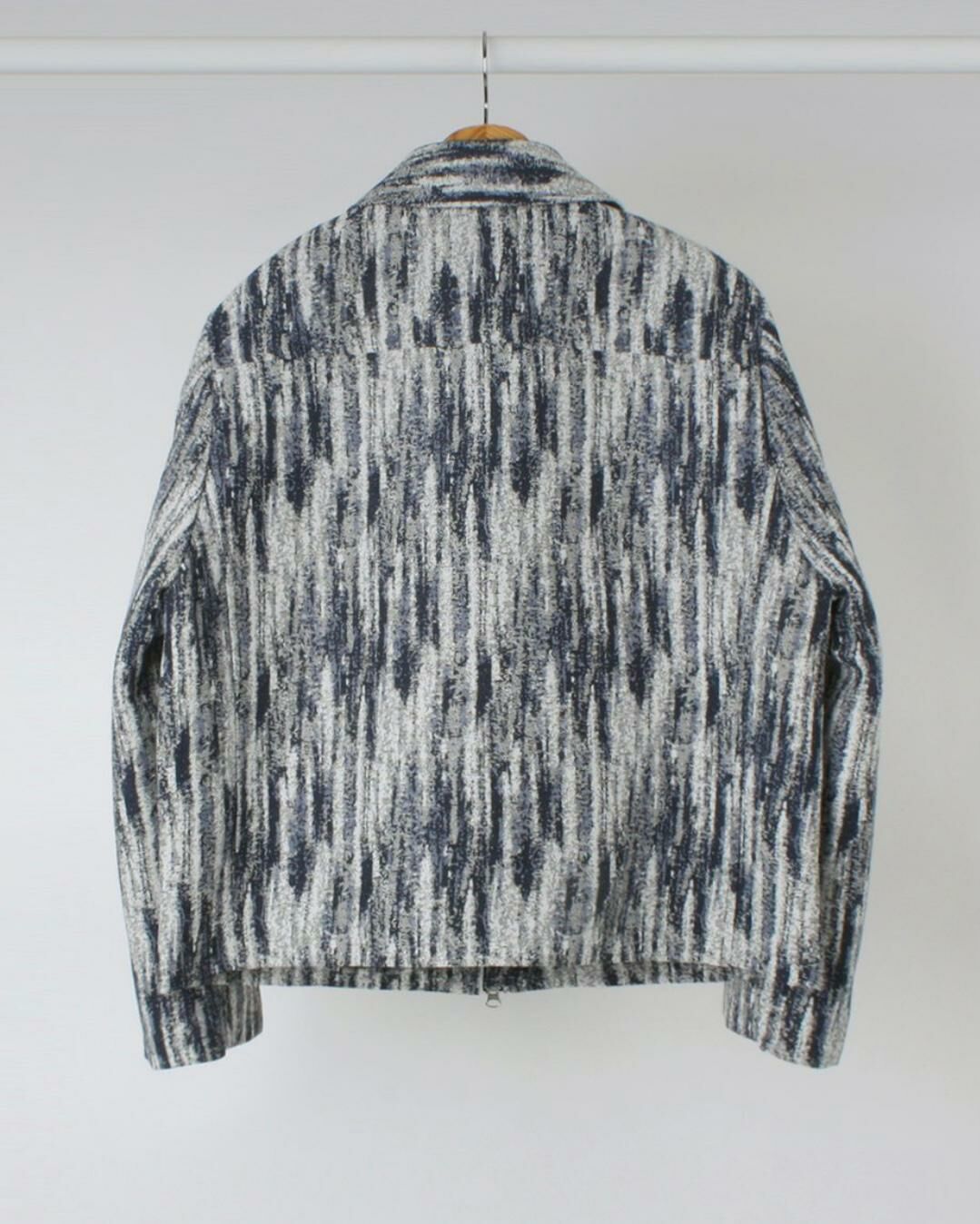 反領條紋拉鍊外套 MARSPEOPLE-004JK