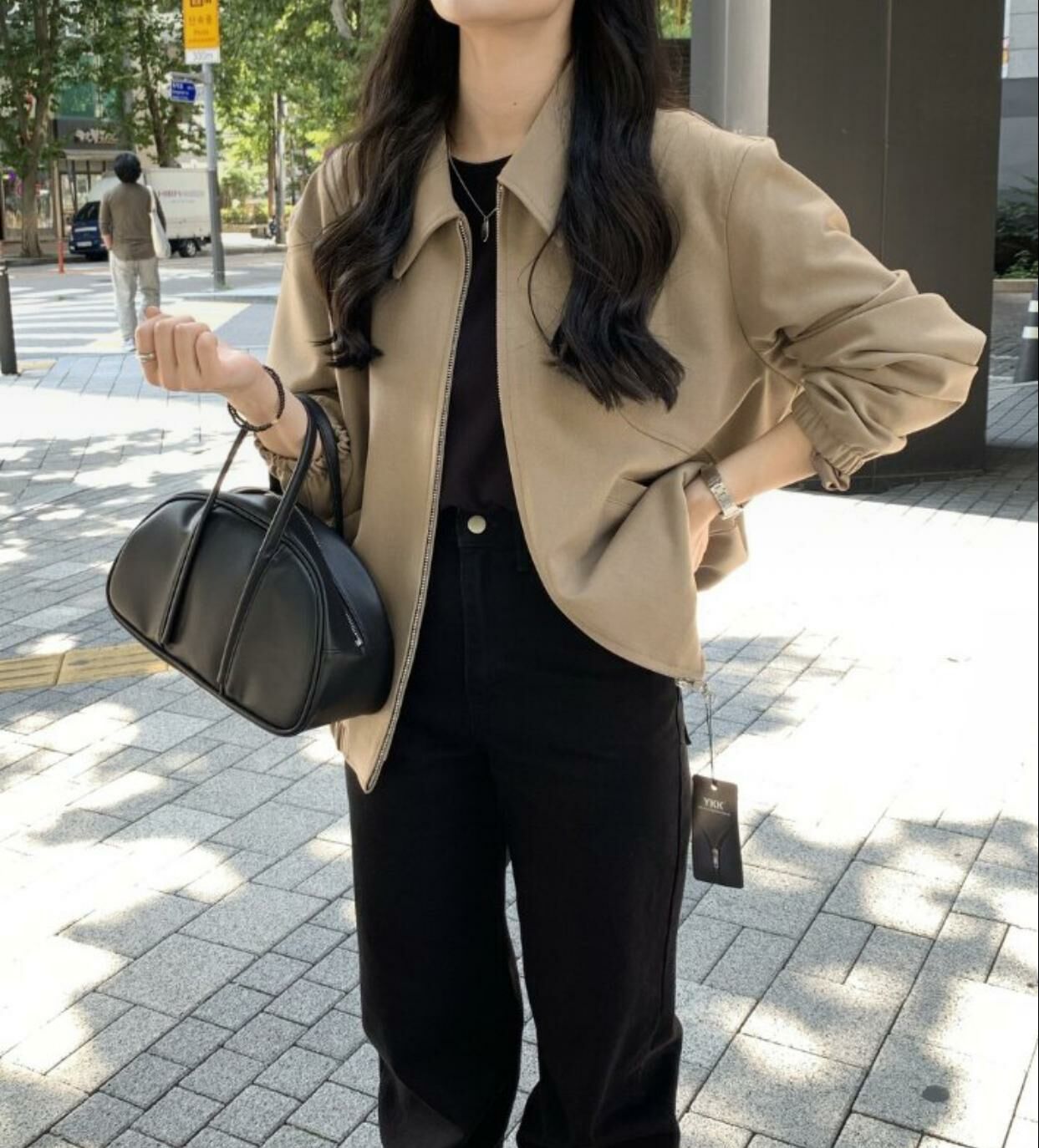 淨色反領拉鍊外套 MARSPEOPLE-005JK