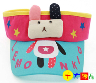  韓版夏季立體小兔空頂兒童帽子【十方】134025