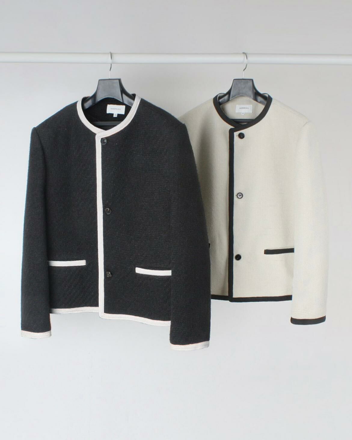 圓領拼色開胸外套 MARSPEOPLE-007JK